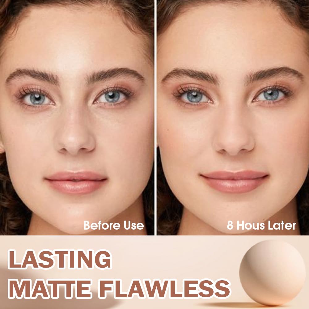 Oil Control Matte Perfection Face Pressed Powder - Matte Smooth Flawless Setting Makeup Powder | Waterproof Long-Lasting & Cruelty-Free | 0.35oz (02 Natural Beige) | For Daily Wear, Photo Shoots & Touch-Ups