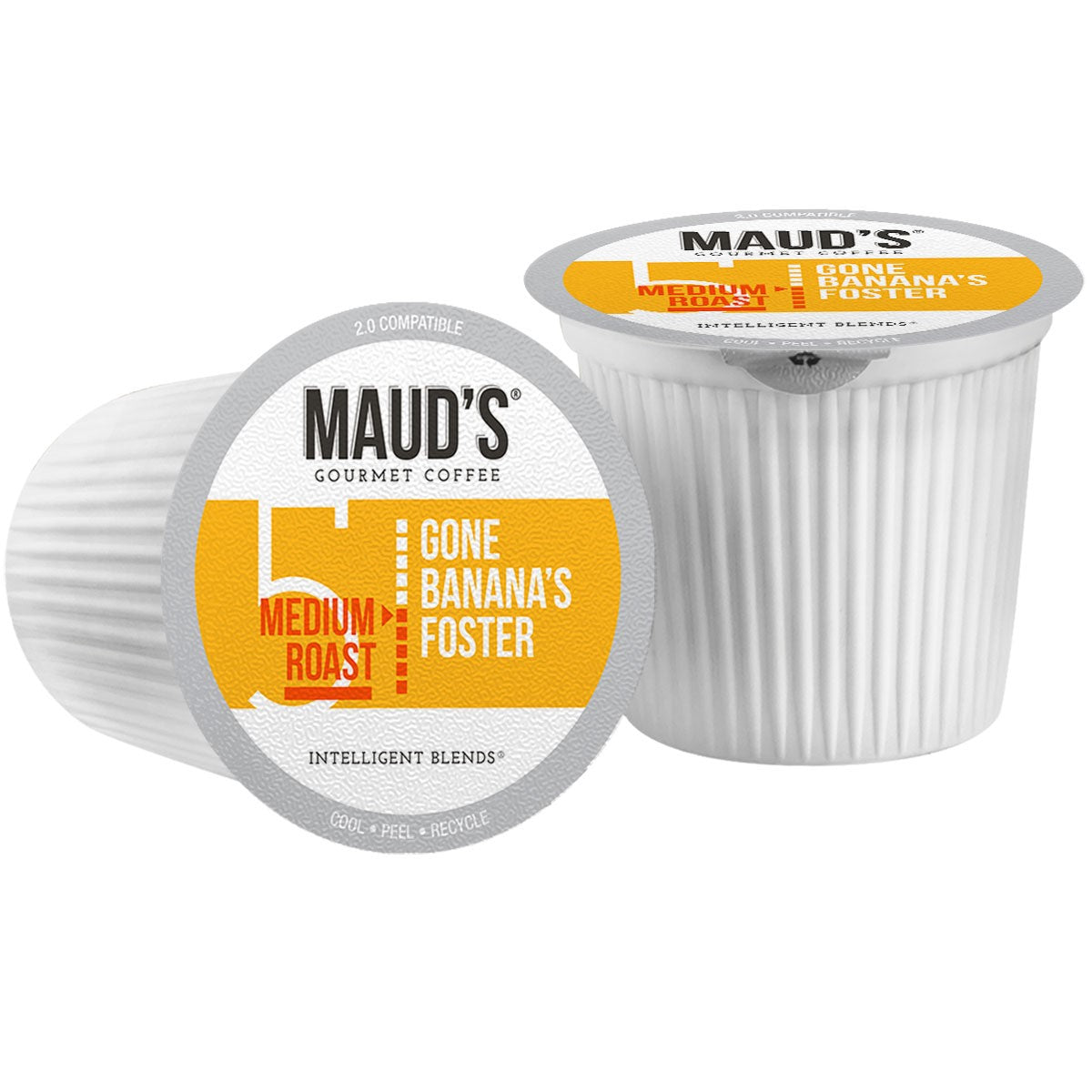 Maud's Banana Foster Flavored Roast Coffee Pods - Single Serve K-Cup Compatible - Rich Caramelized Banana & Rum Flavor - Perfect for Morning Brew & After-Dinner Dessert Coffee