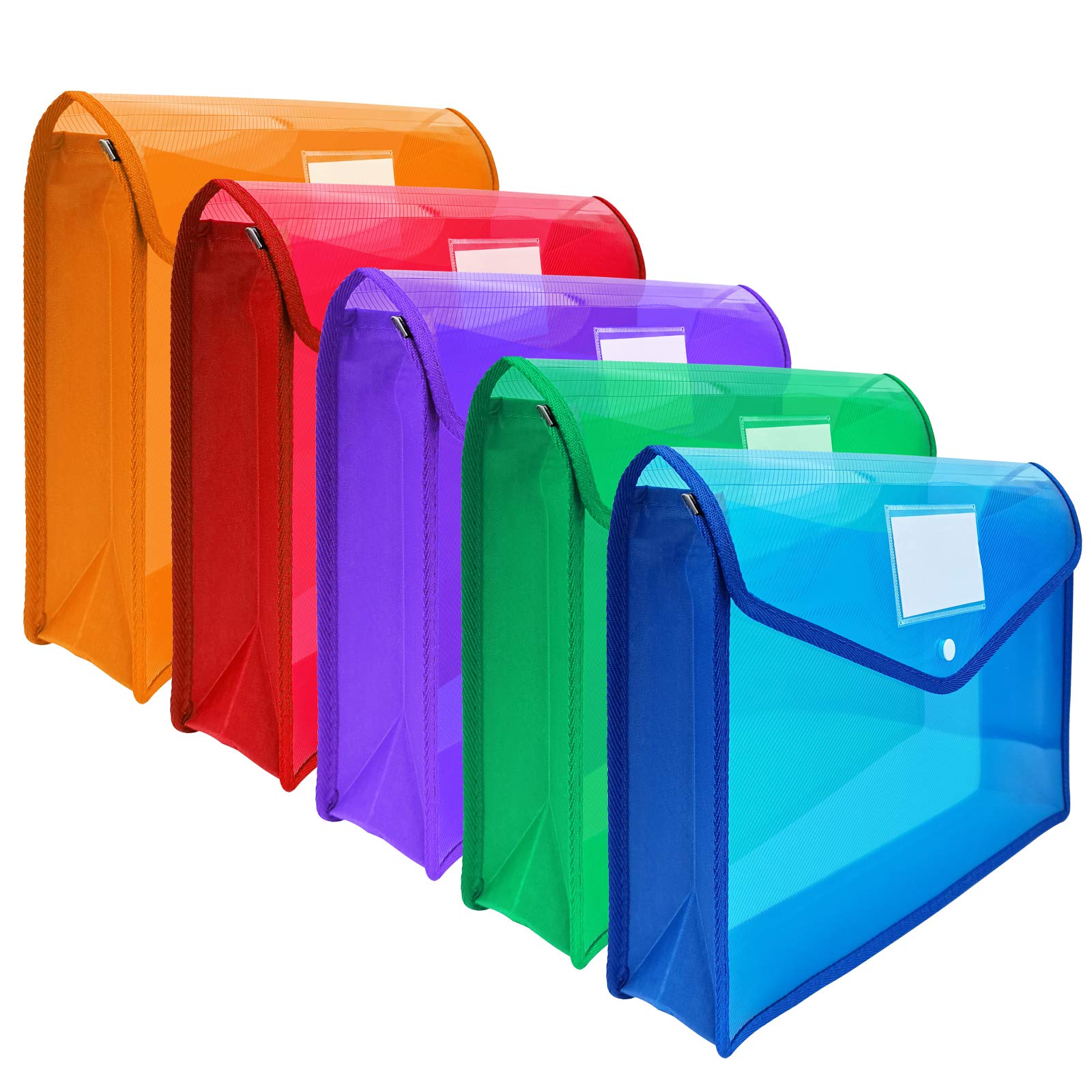 CHEPULA B4 Plastic Expanding File Folder - Waterproof Accordion Document Organizer with Snap Closure & Label Pocket - Clear Colored Office & Home Storage Solution for Paperwork, Receipts, Bills and School Supplies