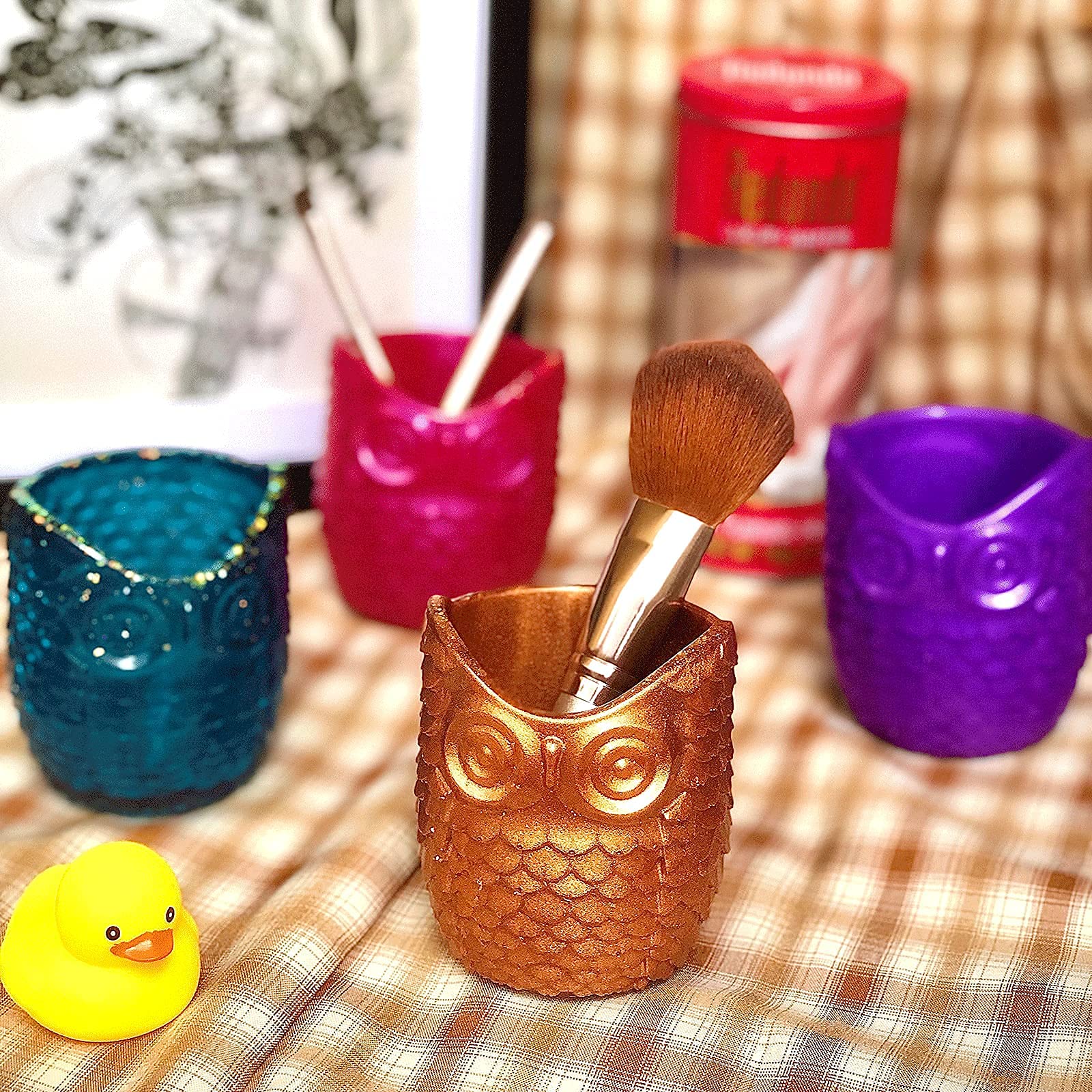 Large Owl Epoxy Silicone Molds for Resin Casting - DIY Pen Cup, Storage Box, Candle Holder, Makeup Brush Organizer & Flower Pot Decor - Perfect for Crafting, Home Decor & Gift Making