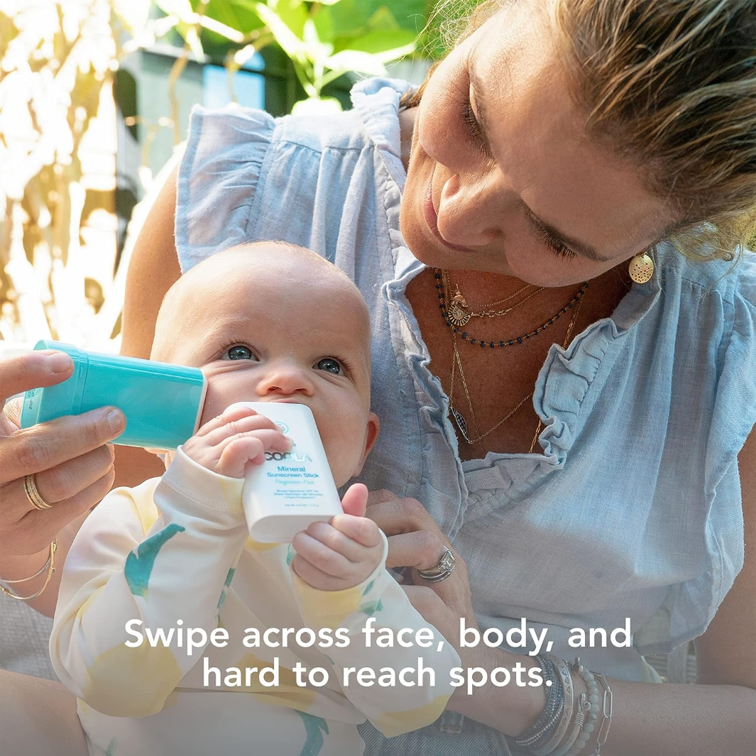 COOLA Mineral Organic Sunscreen Stick SPF 50 Fragrance Free - Reef Safe, Broad Spectrum UVA/UVB Protection - Perfect for Beach, Swimming & Outdoor Activities
