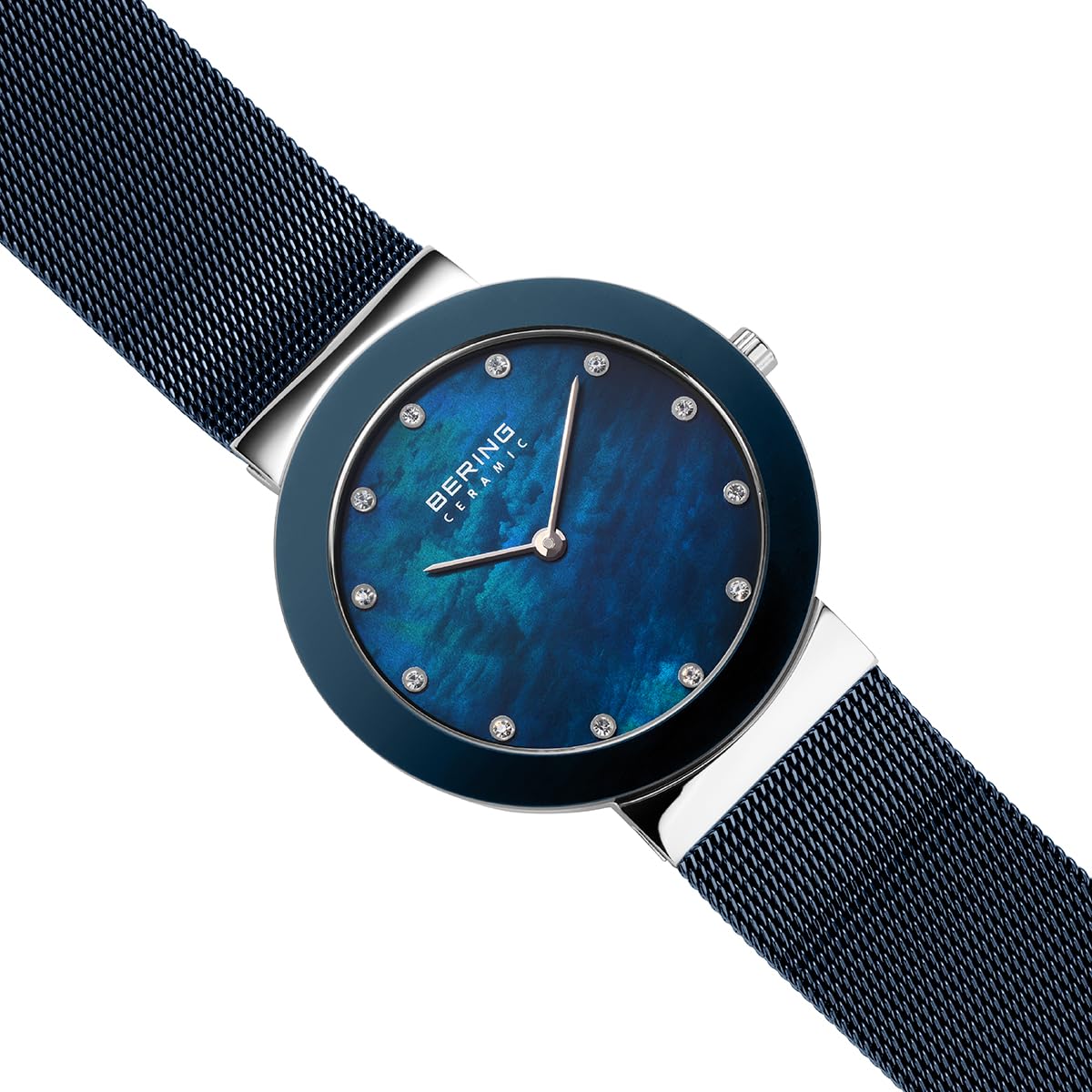 BERING Women's Ceramic Watch with Quartz Movement - Stainless Steel Case & Scratch-Resistant Sapphire Glass | Elegant Dress Watch for Business, Party & Everyday Wear