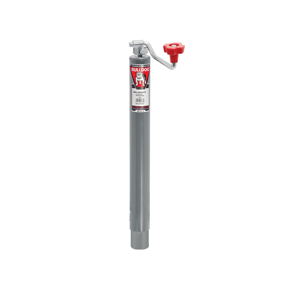 1500 lb Capacity Bulldog Trailer Jack - Heavy Duty Drop Leg Trailer Tongue Jack for Boat, RV, Camper & Utility Trailers - Easy Crank & Secure Parking