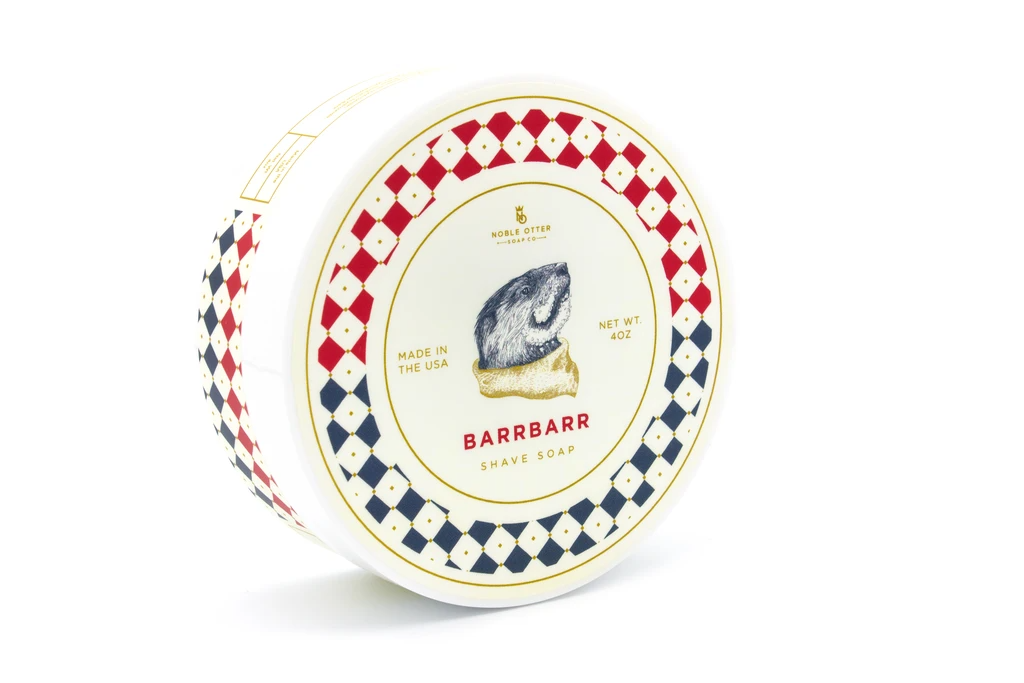 Noble Otter Barrbarr Shaving Soap for Men - Premium Vegan Shave Cream with Shea Butter & Essential Oils - Perfect for Wet Shaving & Beard Care Routine