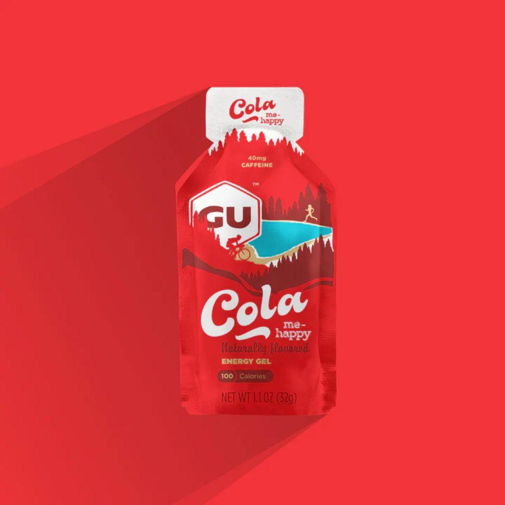 GU Energy Original Sports Nutrition Energy Gel - Cola Me Happy Flavor - Electrolyte Boost for Endurance Athletes - Perfect for Running, Cycling & Triathlon Training