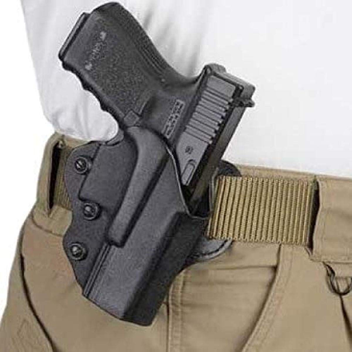 Glock 19 Right Hand Holster - Black Tactical Gun Holster for Concealed Carry & Range Training | Perfect for Police, Security & Outdoor Activities
