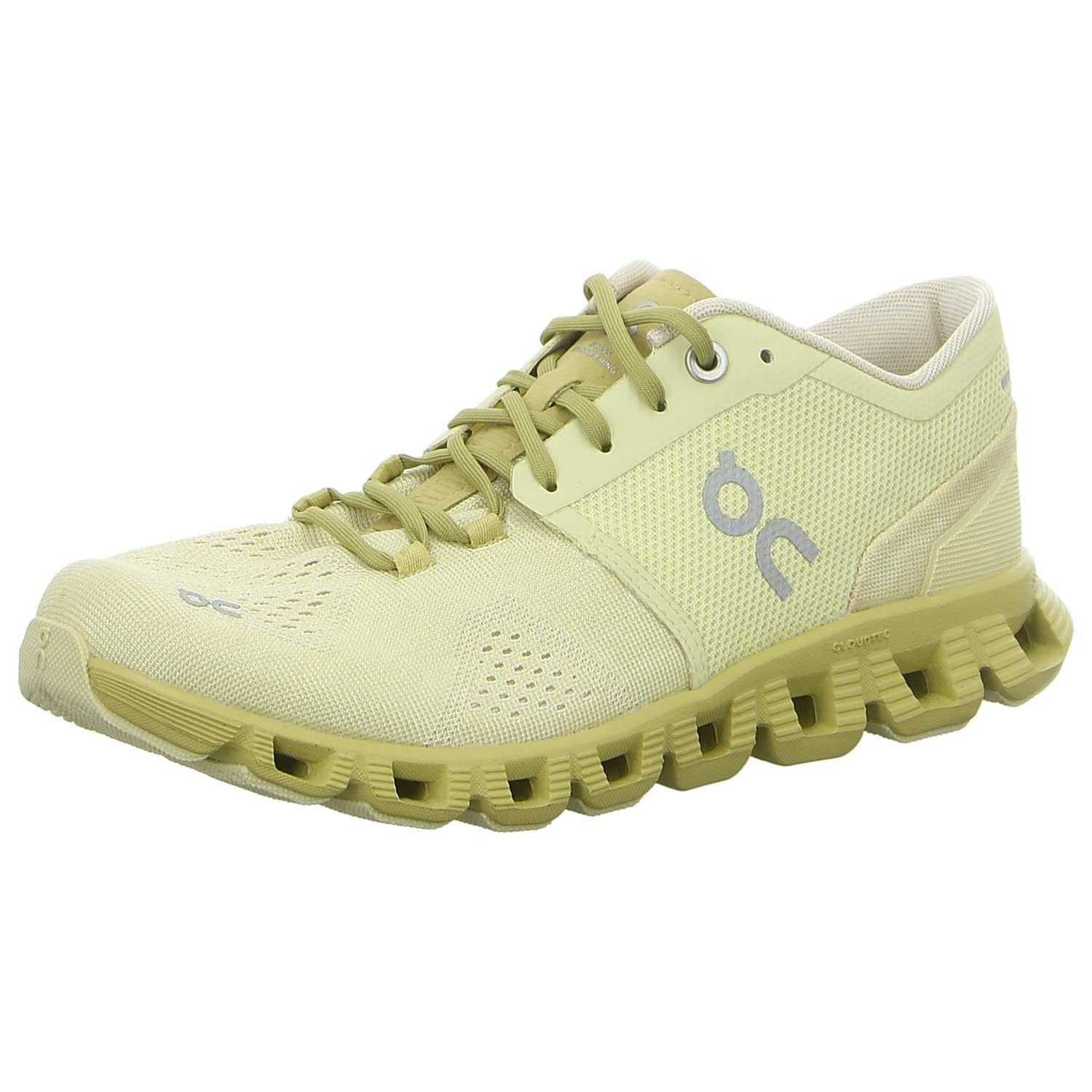 ON Women's Cloud X Running Sneakers - Lightweight & Comfortable Trail Shoes in Glade/Citron Yellow - Size 9 Medium US - Perfect for Jogging, Gym Workouts & Outdoor Activities