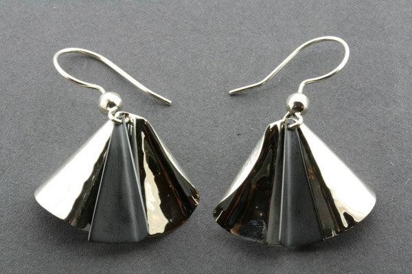 Elegant Pleated Silver & Oxidized Earrings for Women - Trendy Boho Chic Jewelry for Parties, Weddings & Everyday Wear