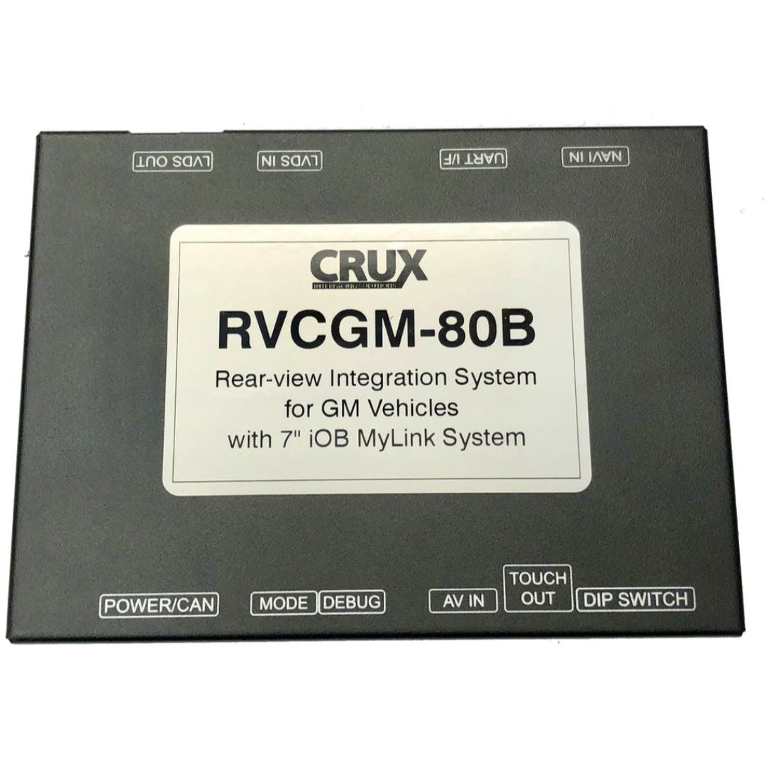 Crux RVCGM 80B Rear View Camera Interface - Compatible with Select Chevrolet & GMC Vehicles (2014-2022) with IOB 7 MyLink Radios | Seamless Backup Camera Integration | Enhanced Safety & Parking Assistance