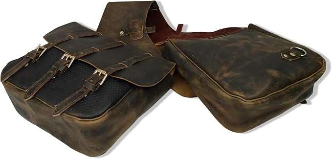 Coltoro Genuine Leather Western Horse Saddle Bags - Trail Riding Gear Carrier with Adjustable Strap - Durable Equestrian Accessories for Cowboy & Horse Riding Equipment (Perfect for Ranch Work, Trail Rides & Horse Shows)