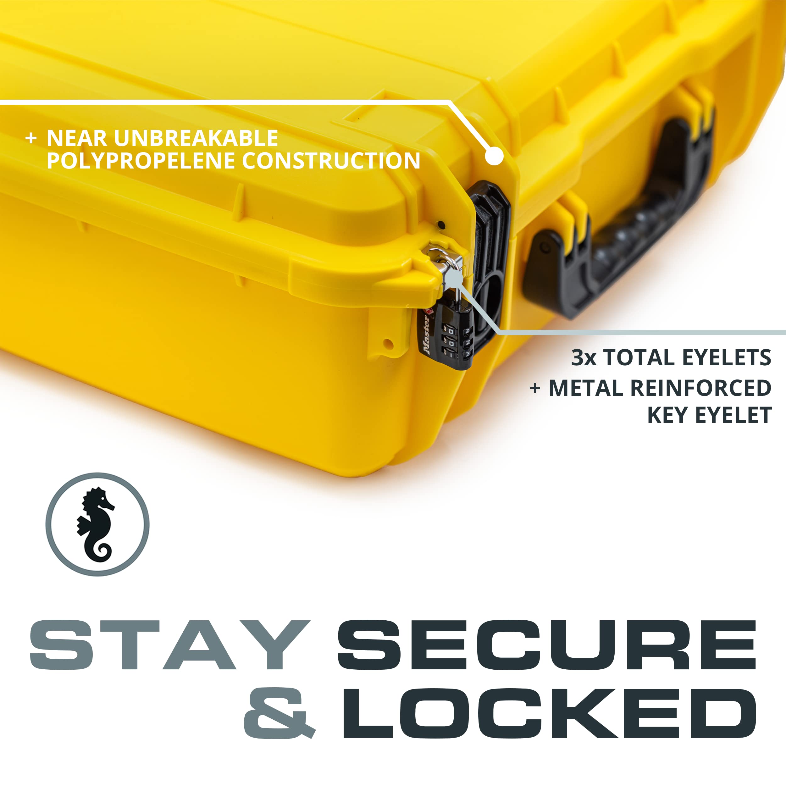 Seahorse 720 Heavy Duty Protective Dry Box Case - TSA Approved, Mil Spec, IP67 Waterproof, USA Made for Cameras, Firearms, Motorcycles, Laptops, Consoles, VR, Drones - Perfect for Outdoor Adventures, Travel, and Equipment Storage