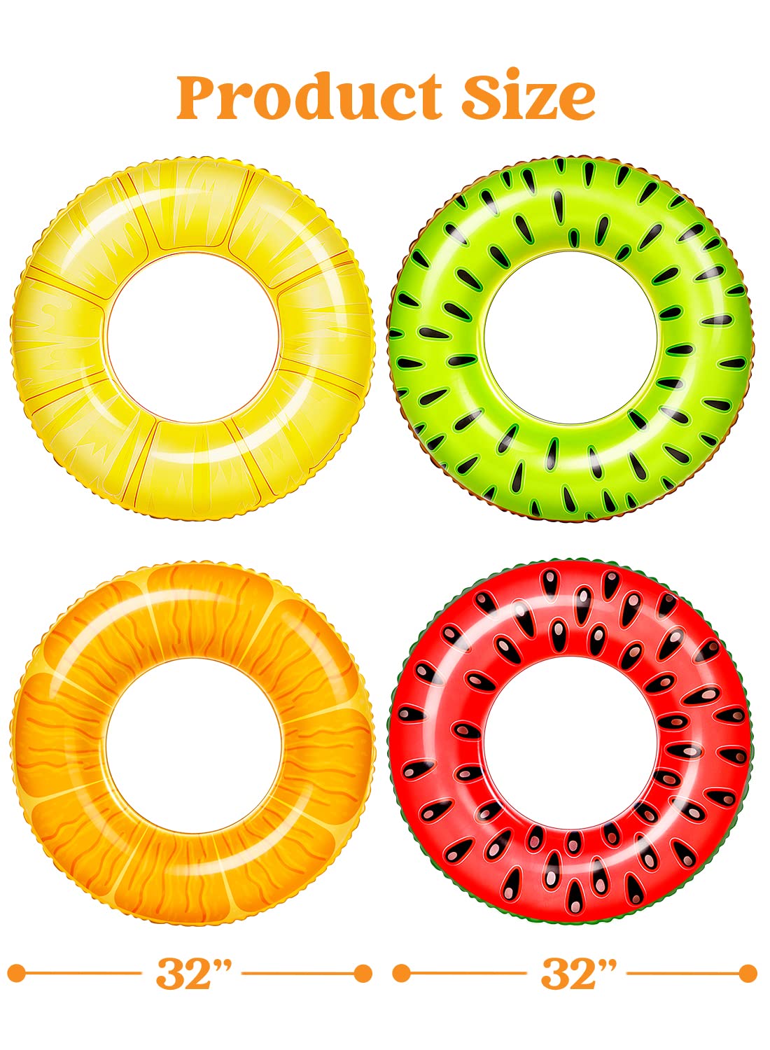 **Sloosh 4-Pack Inflatable Pool Floats & Swim Tubes - Fun Pool & Beach Toys for Kids & Adults - Perfect for Swimming, Parties, and Summer Relaxation**