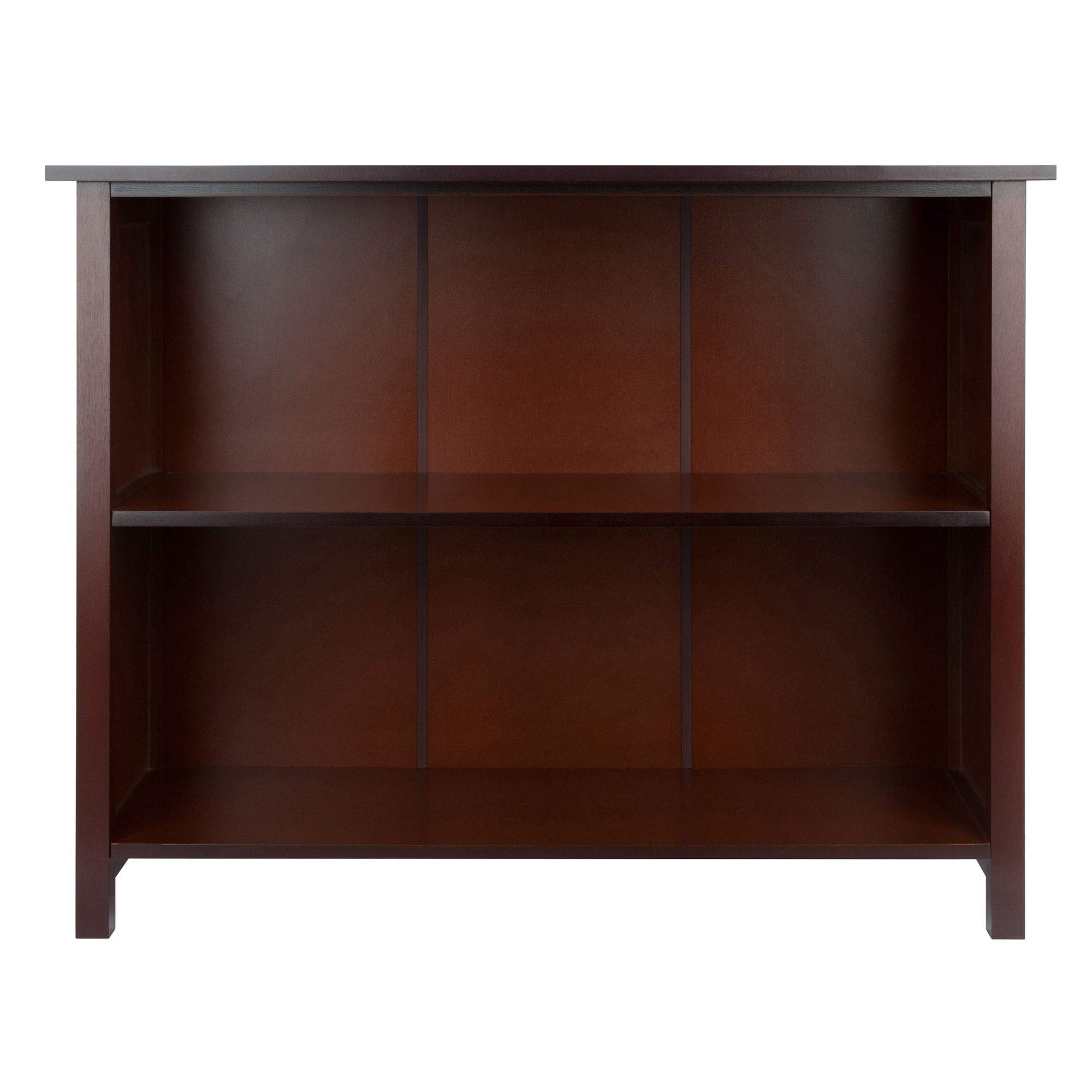 Antique Walnut Finish 3-Tier Solid Wood Bookcase - 38.75