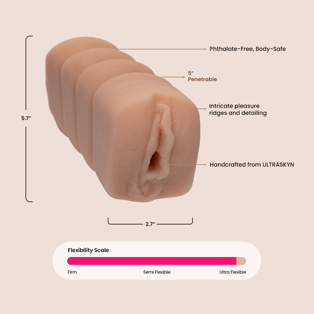 Doc Johnson Ashton Moore UR3 Realistic Pocket P—ssy - Ultra Soft & Lifelike Male Masturbator for Discreet Solo Pleasure - Perfect for Travel & Private Use