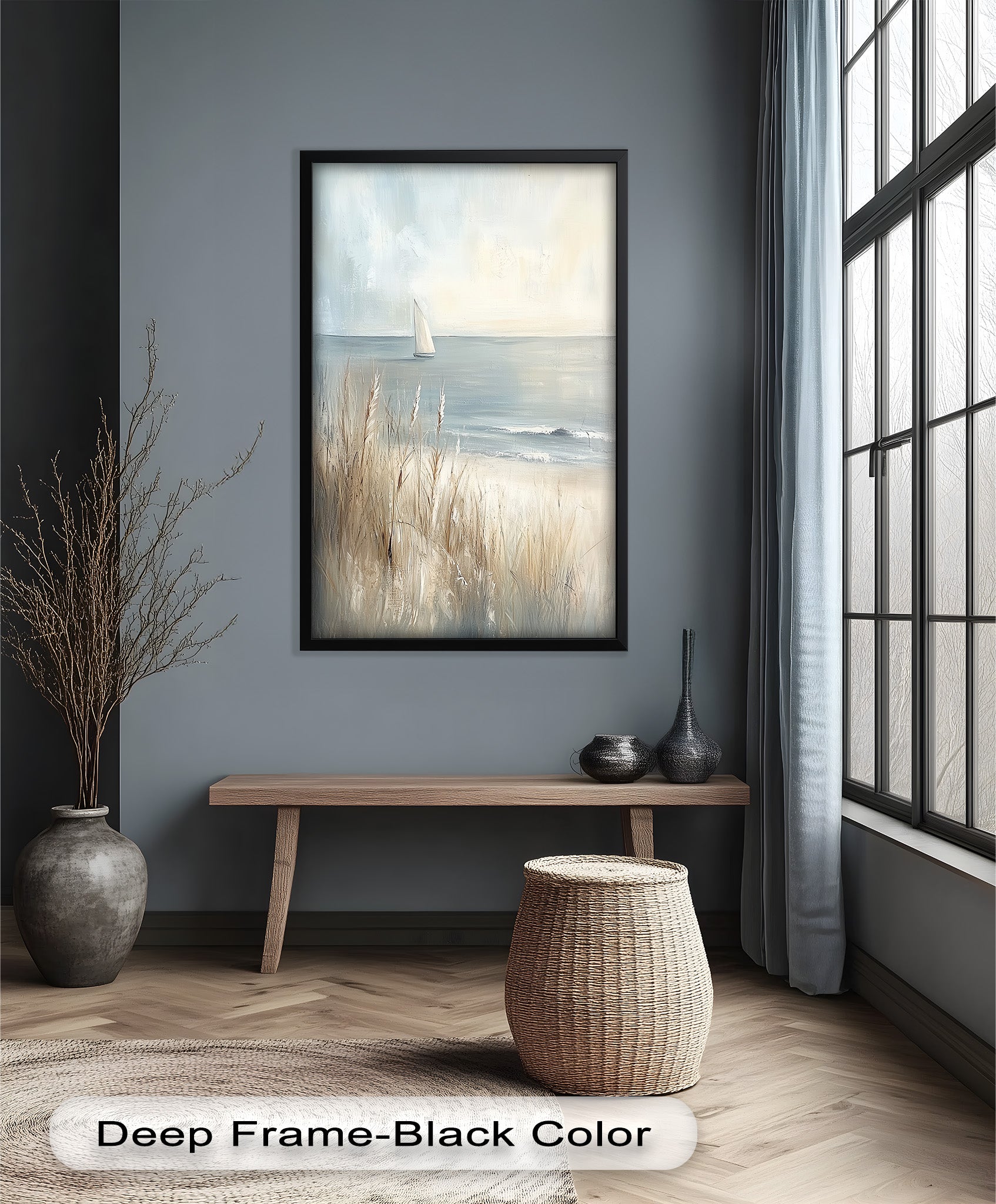 Coastal Calm Sailboat Oil Painting - Handmade Nautical Artwork for Beach House Decor | Perfect for Living Room, Bedroom & Office Wall Art