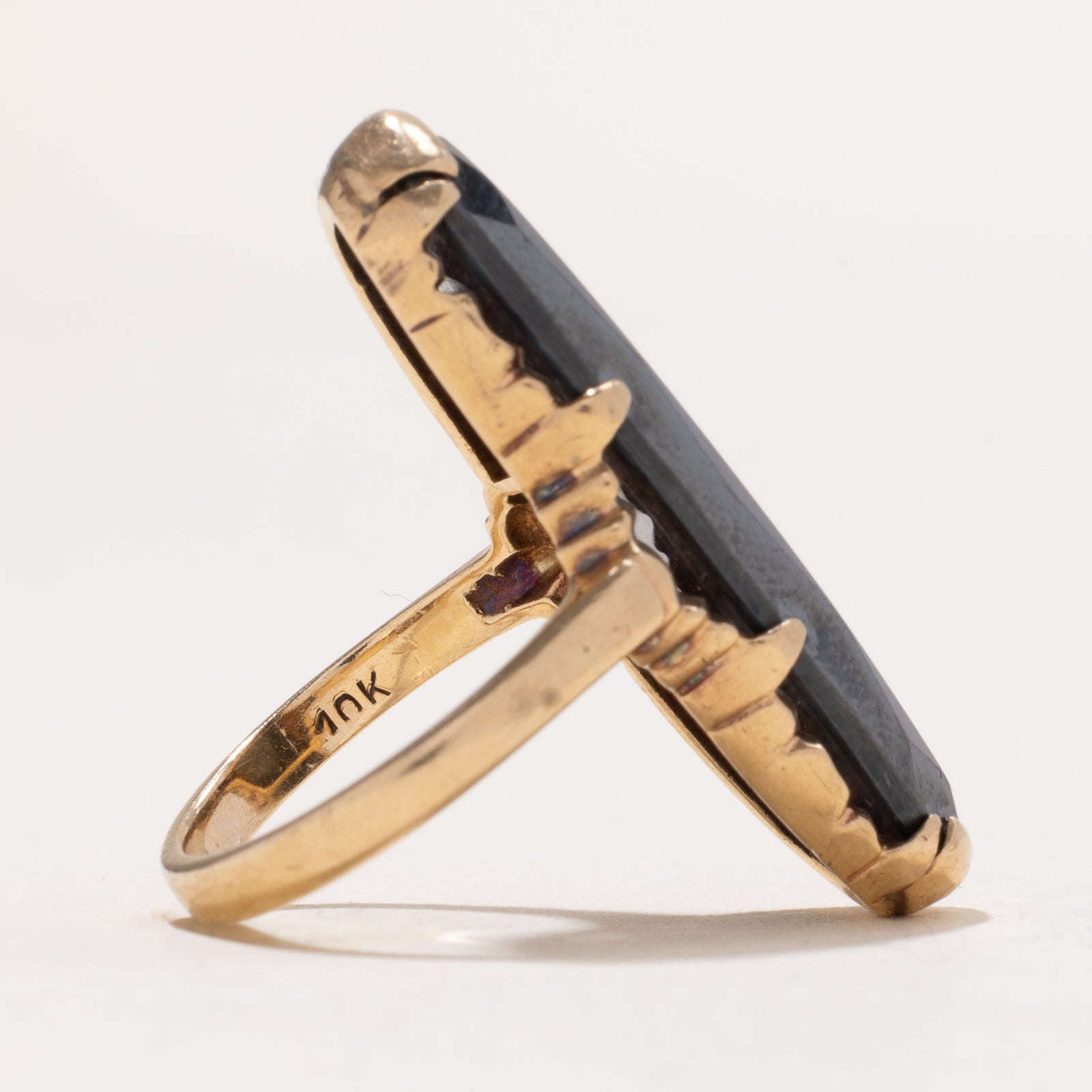 13.00ct Hematite Navette Ring - Size 5.75 | Elegant Black Gemstone Jewelry for Women | Perfect for Evening Wear, Date Night & Special Occasions