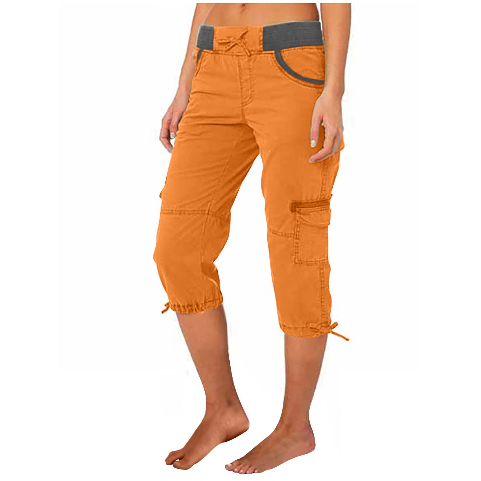 Feancey Women's Cargo Capris Pants - Lightweight Summer Bermuda Shorts with Pockets for Outdoor Hiking, Casual Wear & Travel | Perfect for Camping, Walking & Everyday Comfort