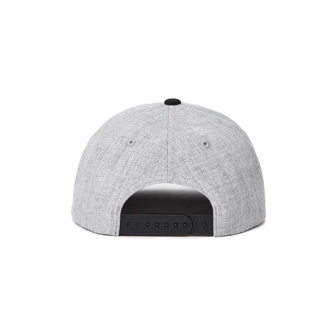 Brixton Crest C MP Snapback Hat - Heather Grey & Black Adjustable Baseball Cap for Men & Women - Perfect for Casual Wear, Street Style & Outdoor Activities