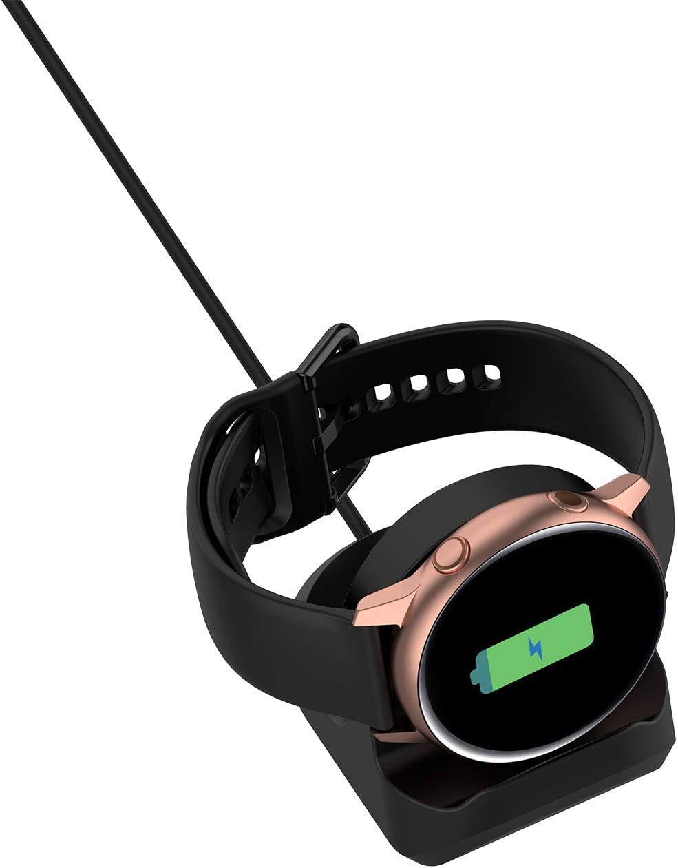 TUCANA Compact Stand for Samsung Galaxy Watch 7/7 Ultra/6/6 Classic/5/5 Pro/4 Series - Nightstand Charging Dock with LED Display (Black) - Perfect for Bedside, Office & Travel Charging