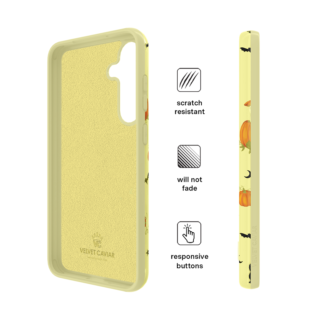 Purrfect Pumpkins Samsung Phone Case - Cute Cat & Pumpkin Design for Samsung Galaxy [Model] - Durable Protective Cover for Fall & Halloween Season
