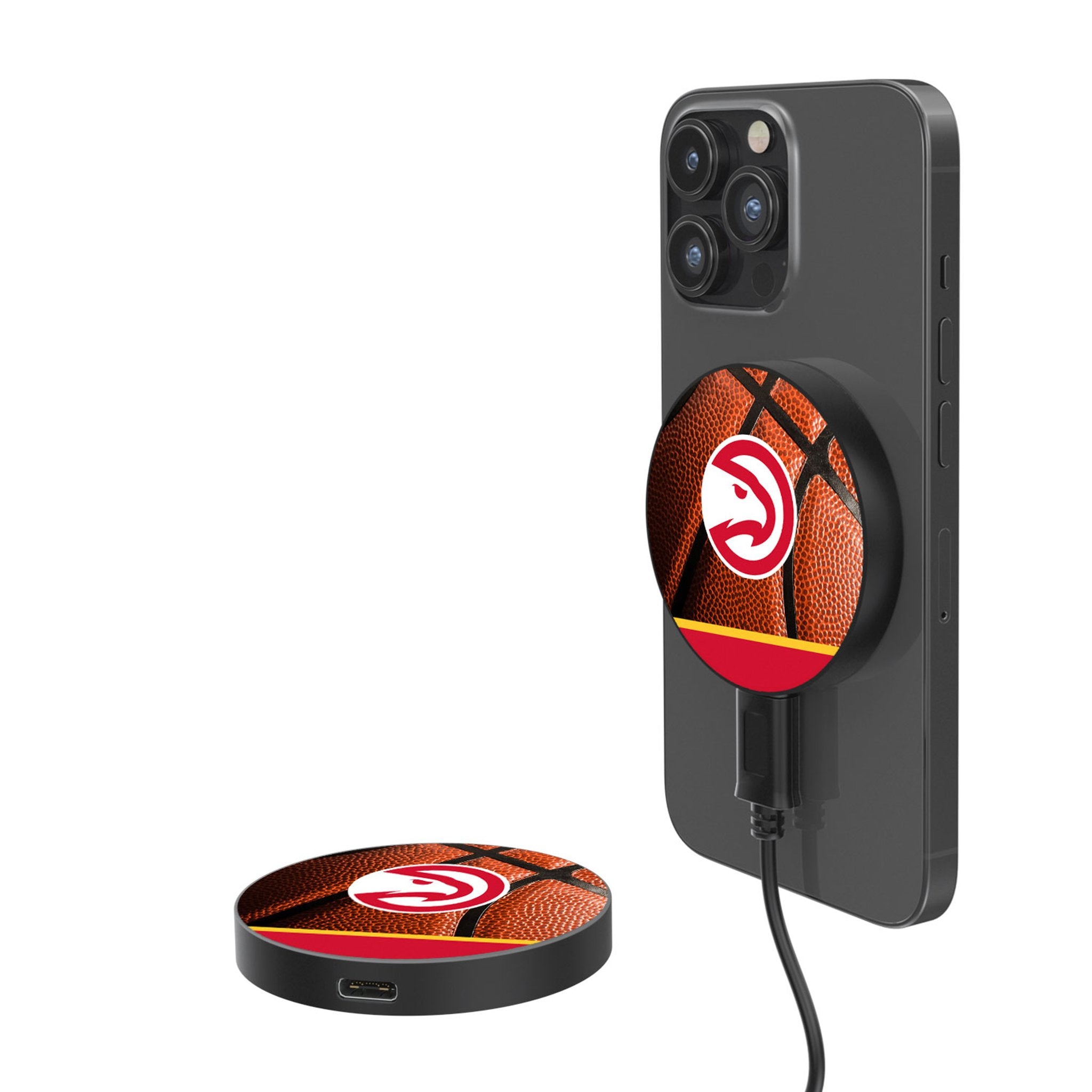 Atlanta Hawks NBA Wireless Magnetic Charger 15W Fast Charging for iPhone Samsung - Perfect for Home, Office, and Travel