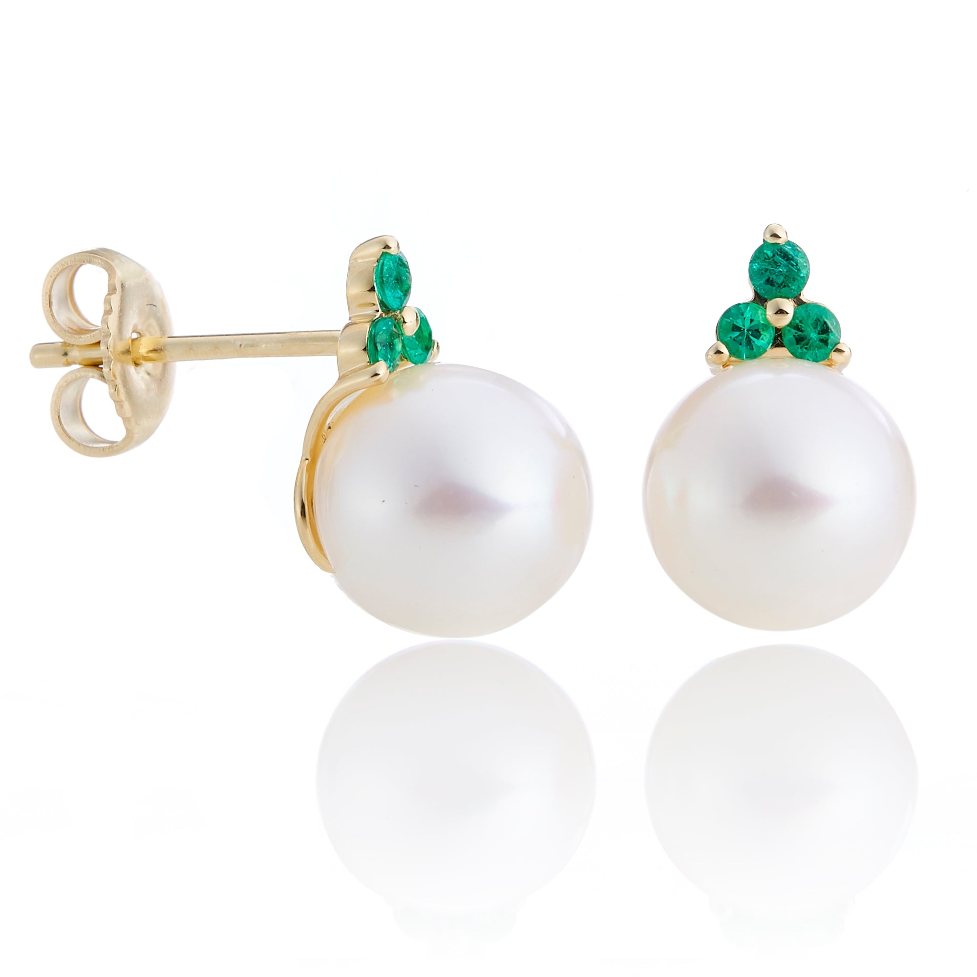 Elegant Madison Pearl and Emerald Earrings for Women - Perfect for Weddings, Parties & Special Occasions