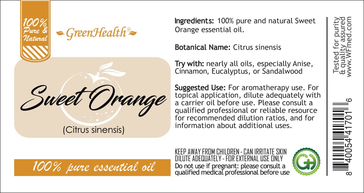 Pure Sweet Orange Essential Oil - 16 fl oz (473ml) - 100% Natural Therapeutic Grade - Aluminum Bottle for Freshness - Aromatherapy, Diffuser, Massage & DIY Skincare