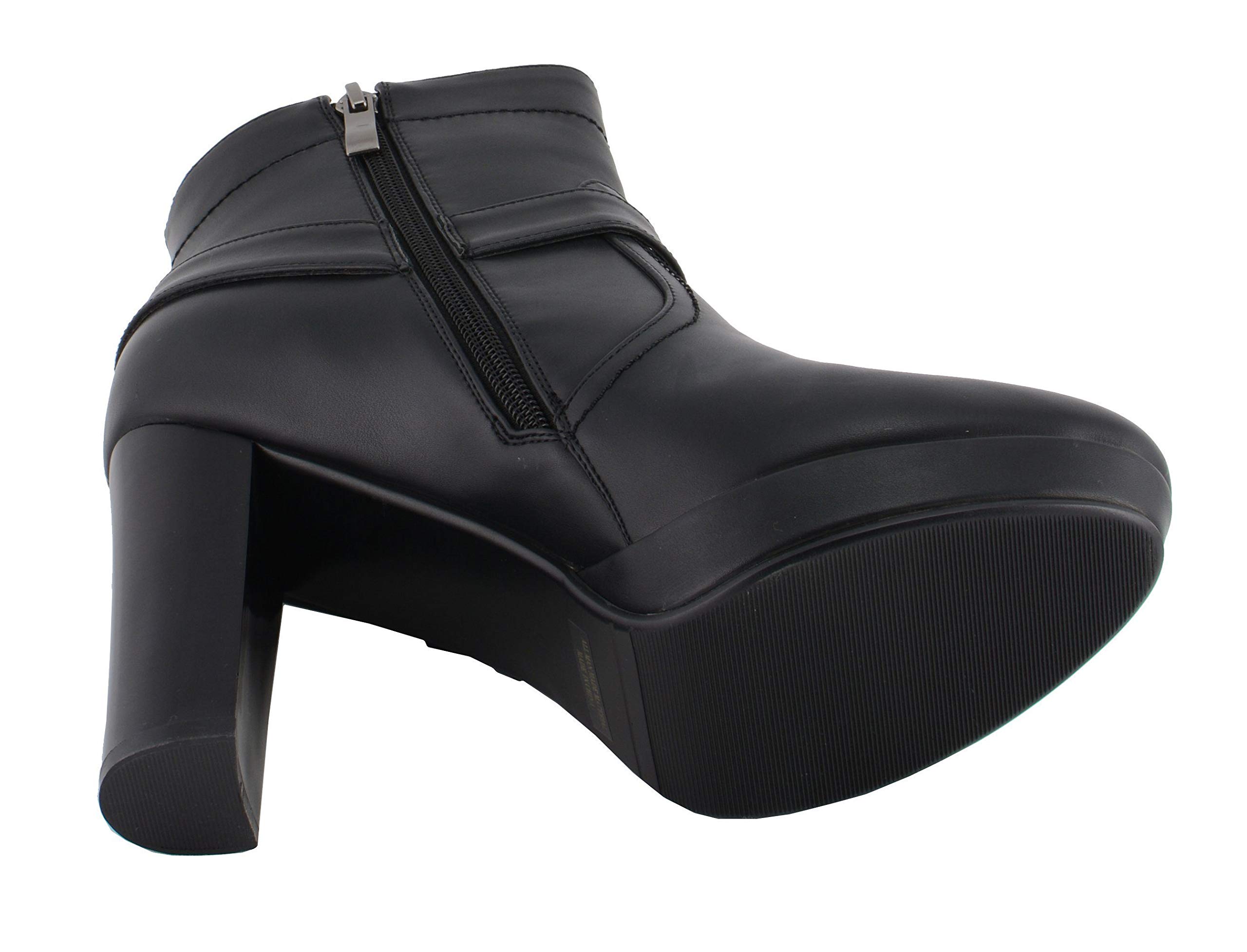 Milwaukee Leather MBL9432 Women's Black Harness Ankle Boots - Fashion Block Heel Booties for Women - Perfect for Casual Outfits, Office Wear & Night Out