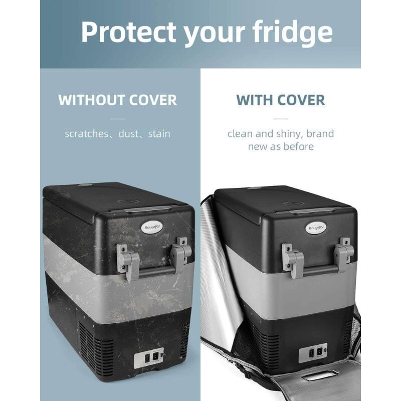 BougeRV 12V 53 Quart (50L) Portable Car Refrigerator Cover - Durable Travel Fridge Protector for Camping, Road Trips & Outdoor Adventures