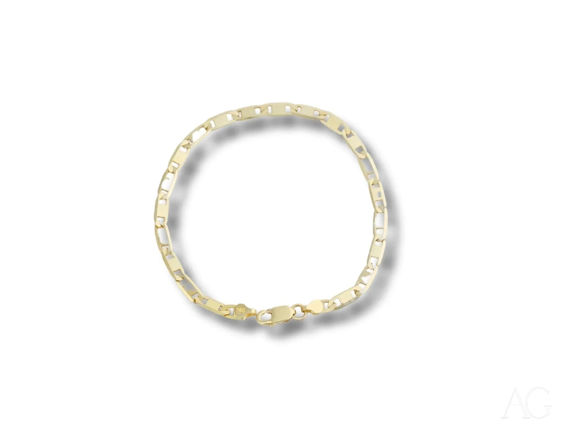 18K Solid Gold Piastrine Link Bracelet for Women - Elegant & Durable Jewelry Gift for Birthday, Anniversary & Special Occasions
