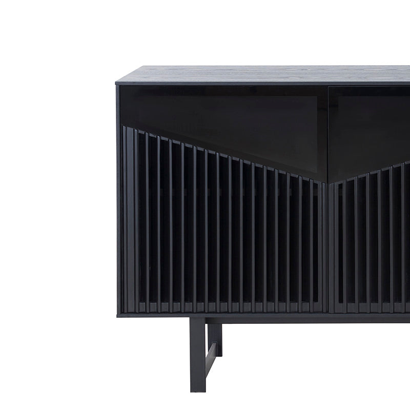 Modern MONTANA Sideboard Buffet Cabinet 160cm - Black Ash Finish for Dining Room Storage & Living Room Organization