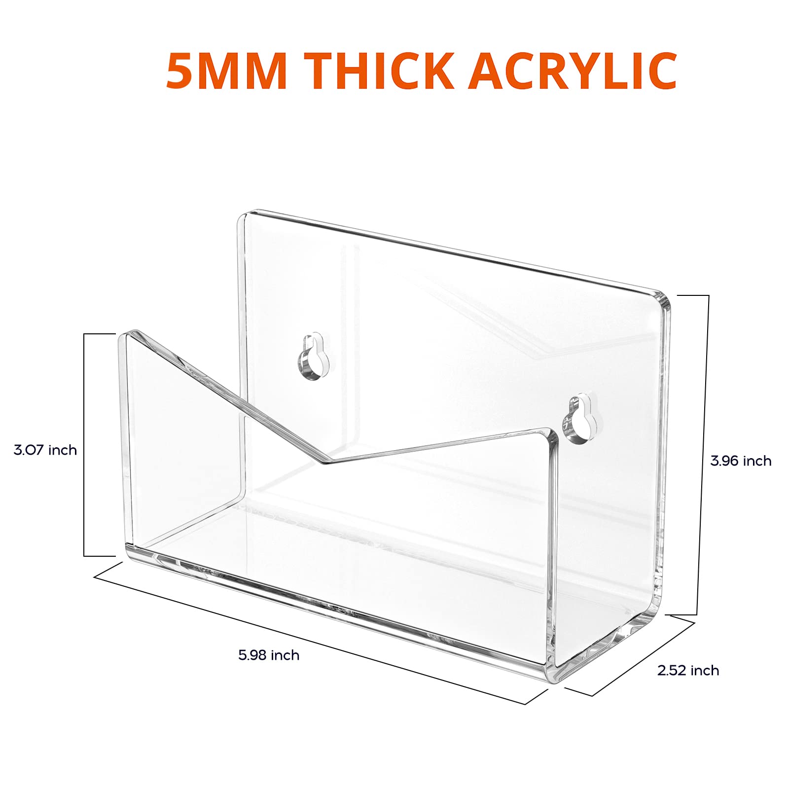 Richboom Clear Acrylic Mail Holder - 2 Pack Desk Organizer for Letters, Envelopes & Documents | Perfect for Home, Office & School Organization | Countertop Storage Solution for Mail Sorting & Paper Management