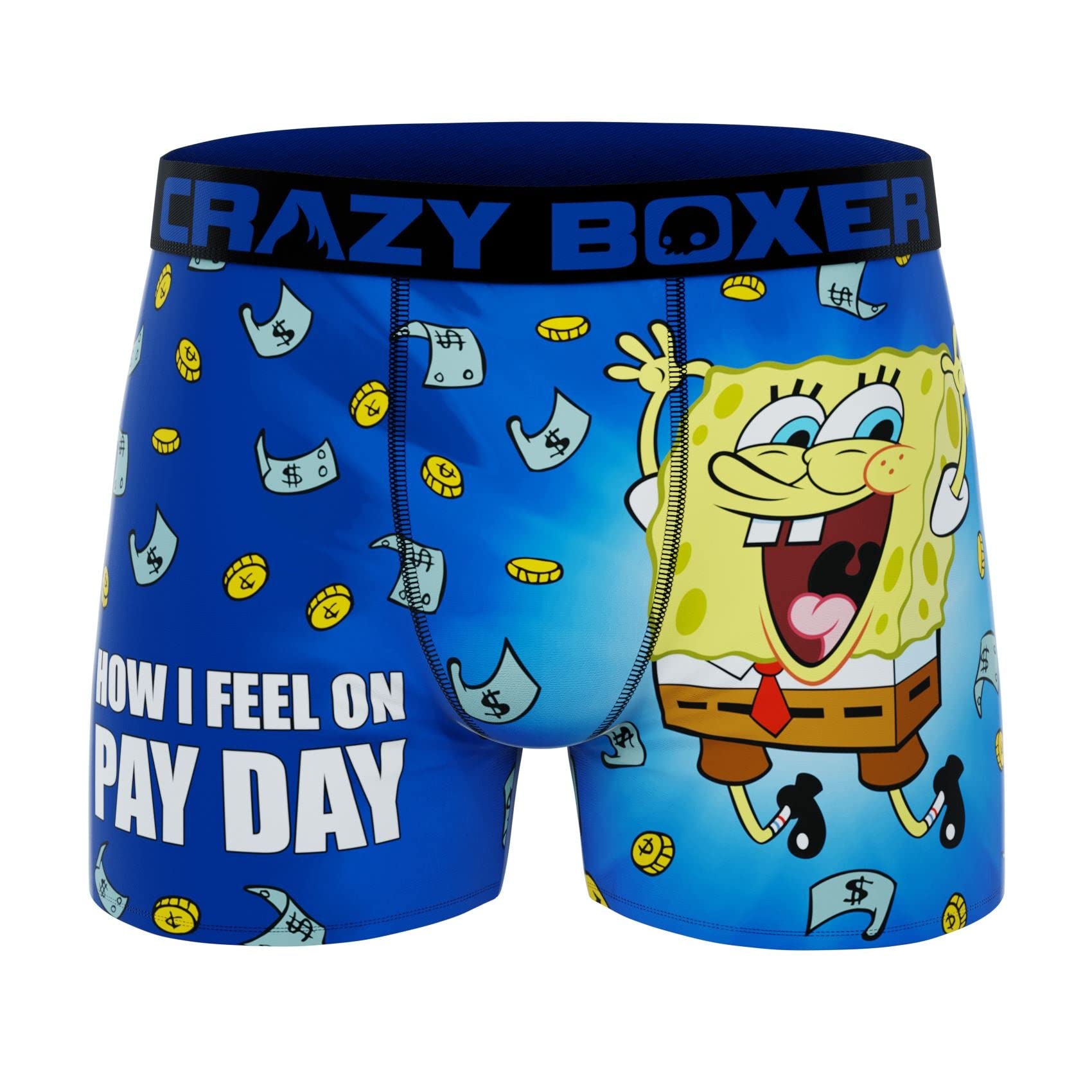 Spongebob Pay Day Men's Boxer Briefs - Funny Cartoon Underwear for Fans | Comfortable & Breathable for Daily Wear & Lounge