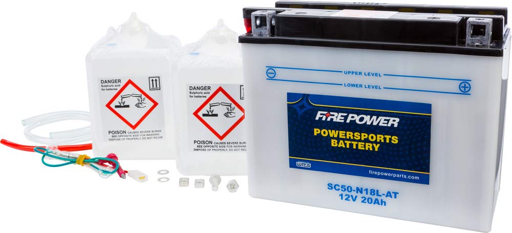 Fire Power SC50-N18L-AT Battery with Acid - Compatible with Suzuki GV1400 Cavalcade 1986-1988 - Perfect for Motorcycle Restoration & Vintage Bike Maintenance