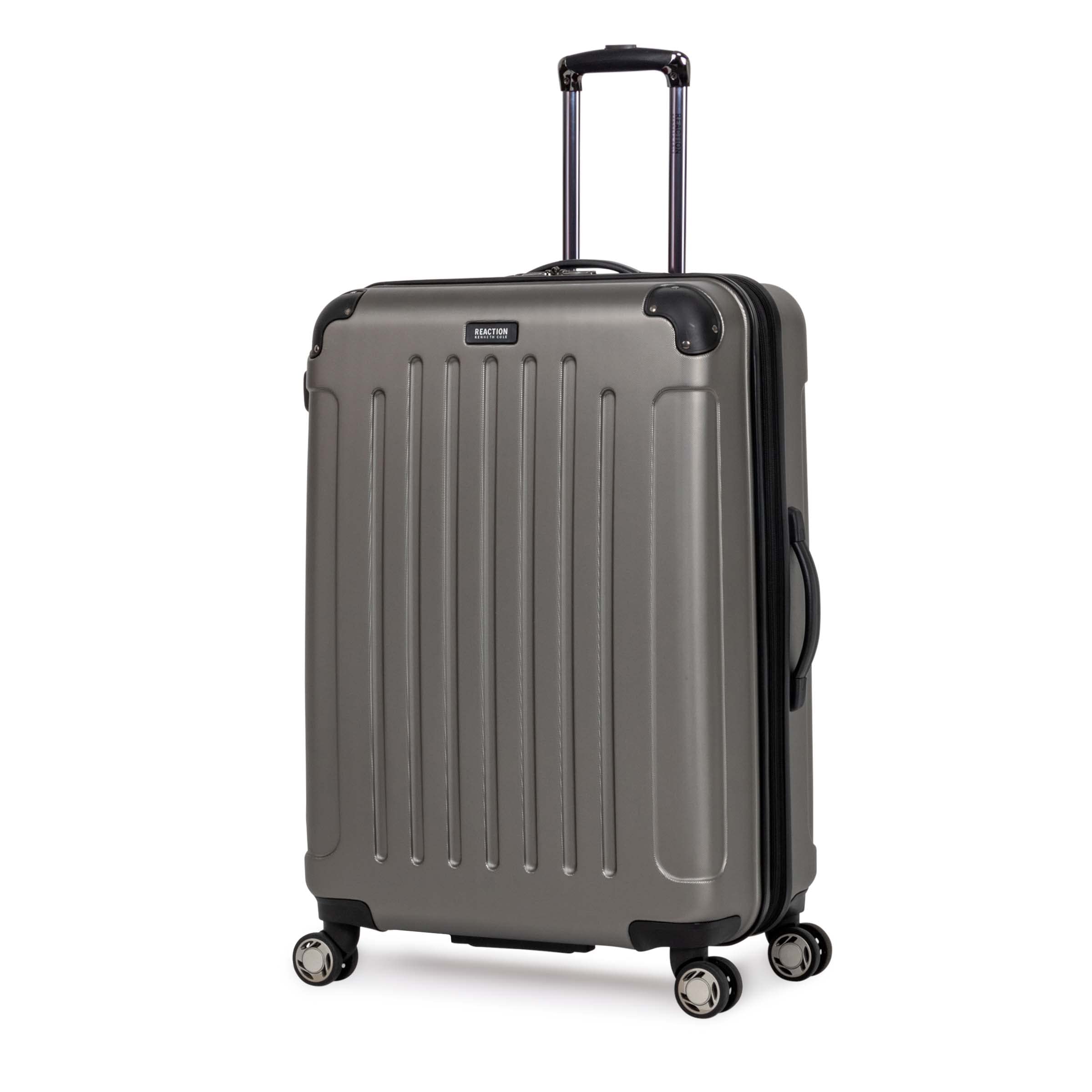 Kenneth Cole REACTION Renegade 28-Inch Expandable Hardside Spinner Luggage - Lightweight 8-Wheel Checked Suitcase for Travel, Silver | Perfect for International Flights & Long Trips
