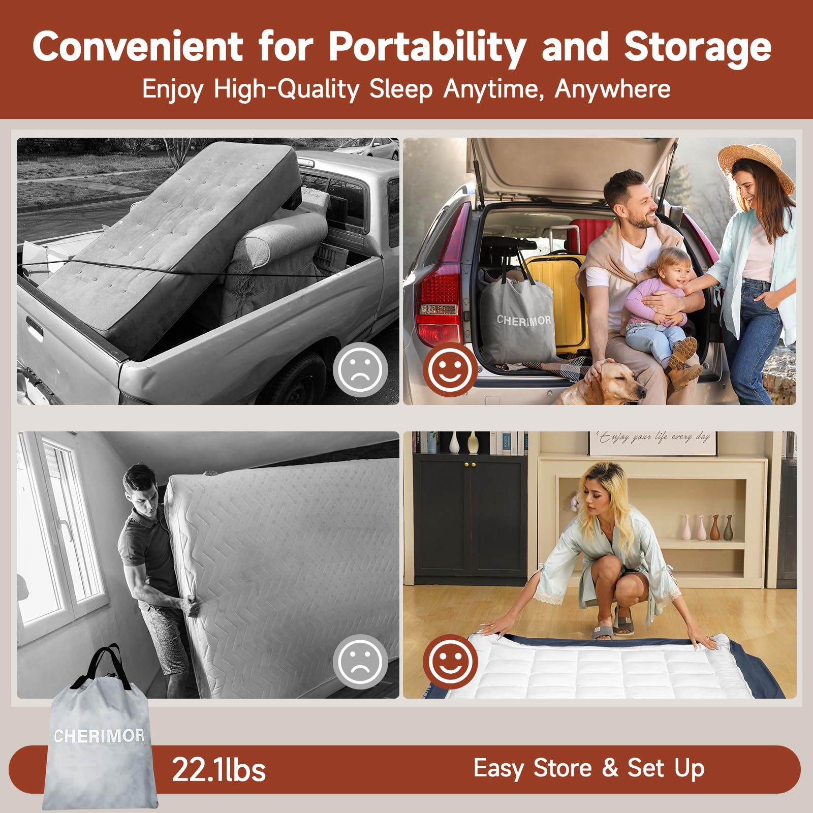 **Queen Air Mattress with Built-in Pump - 20