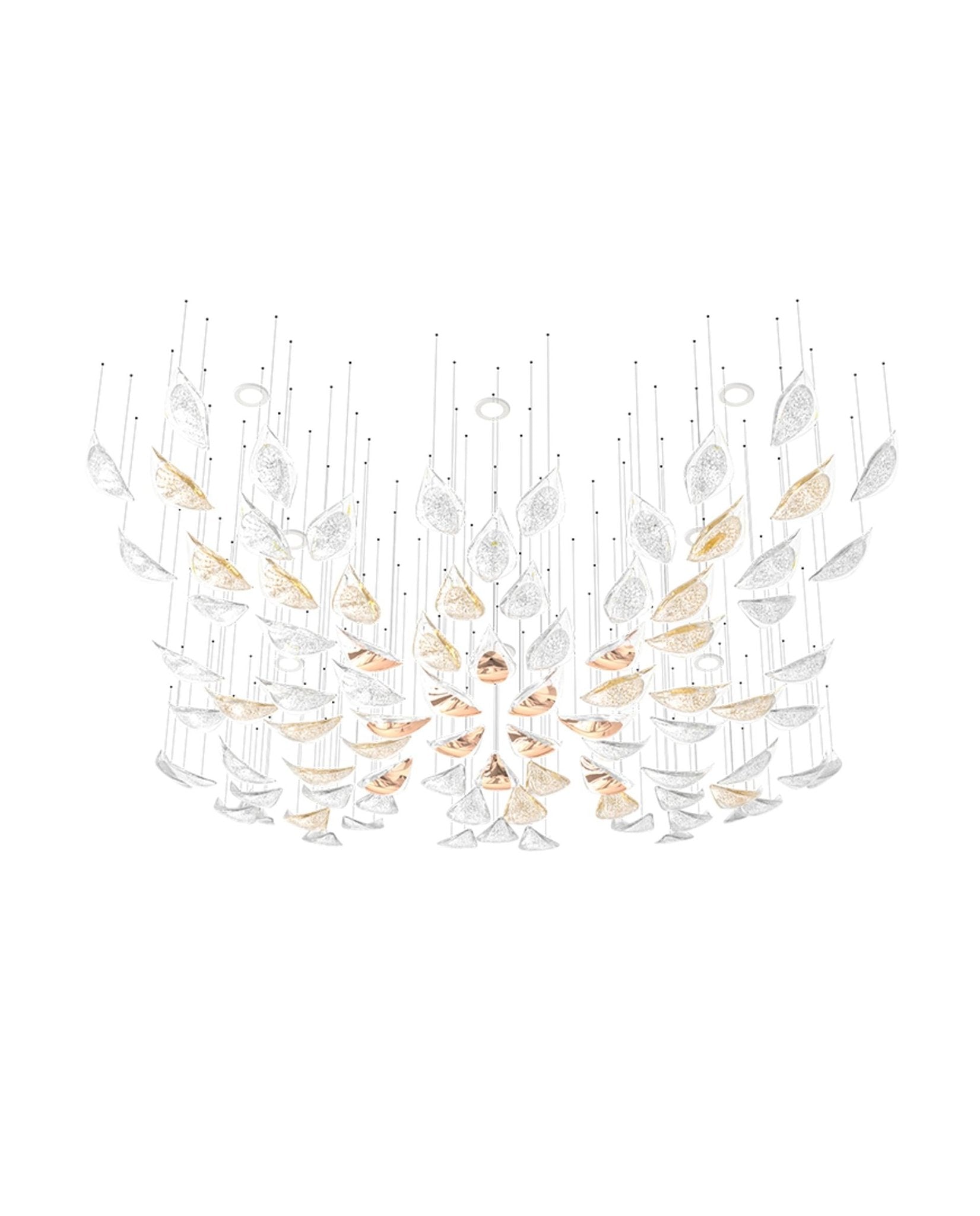 Elegant Floating Leaves Chandelier - Modern Crystal Ceiling Light Fixture for Living Room, Dining Room, Bedroom & Home Decor | Perfect for Farmhouse, Boho & Contemporary Interior Design
