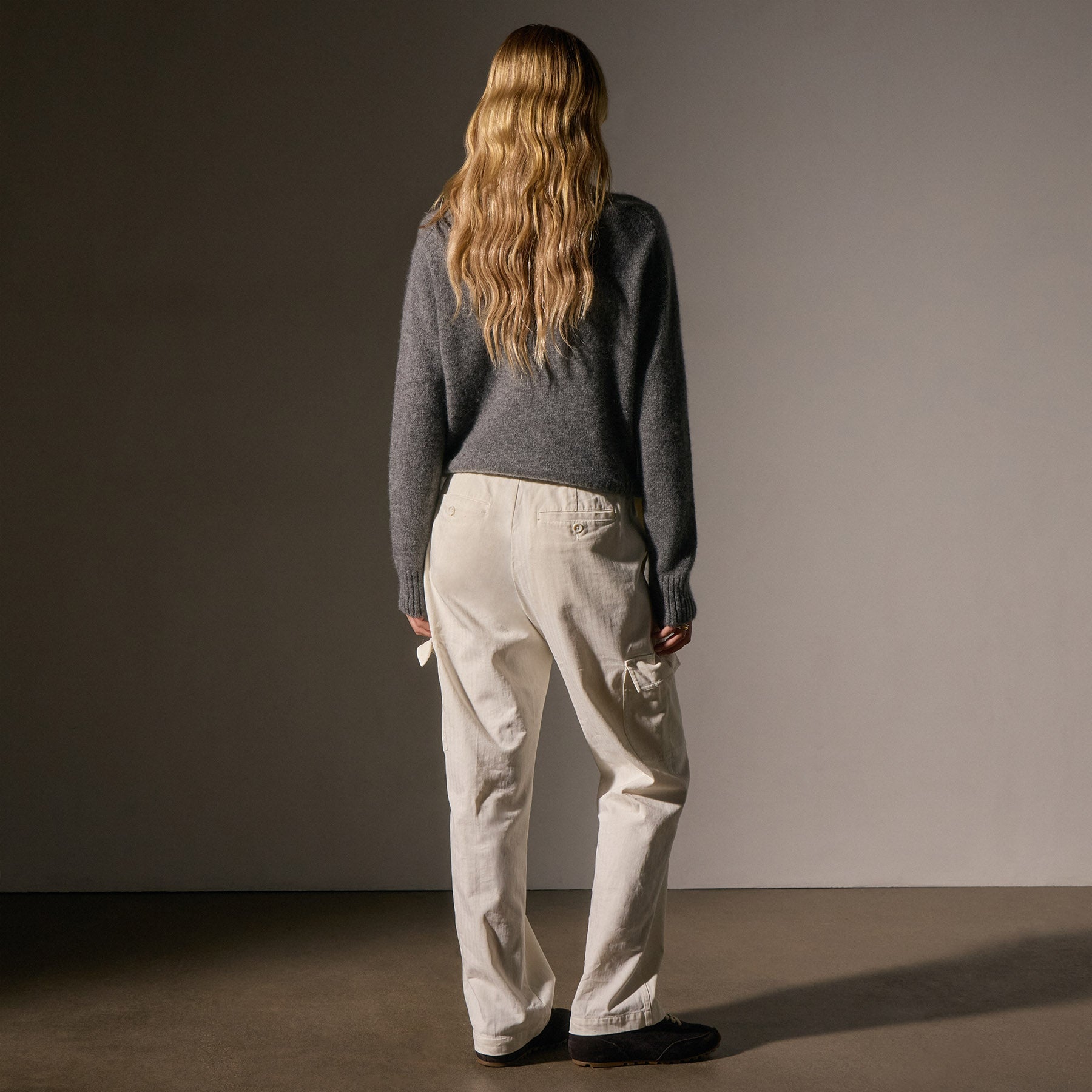 Herringbone Utility Pants for Men - Comfortable Ivory Pigment Workwear | Perfect for Outdoor Jobs, Hiking & Casual Wear