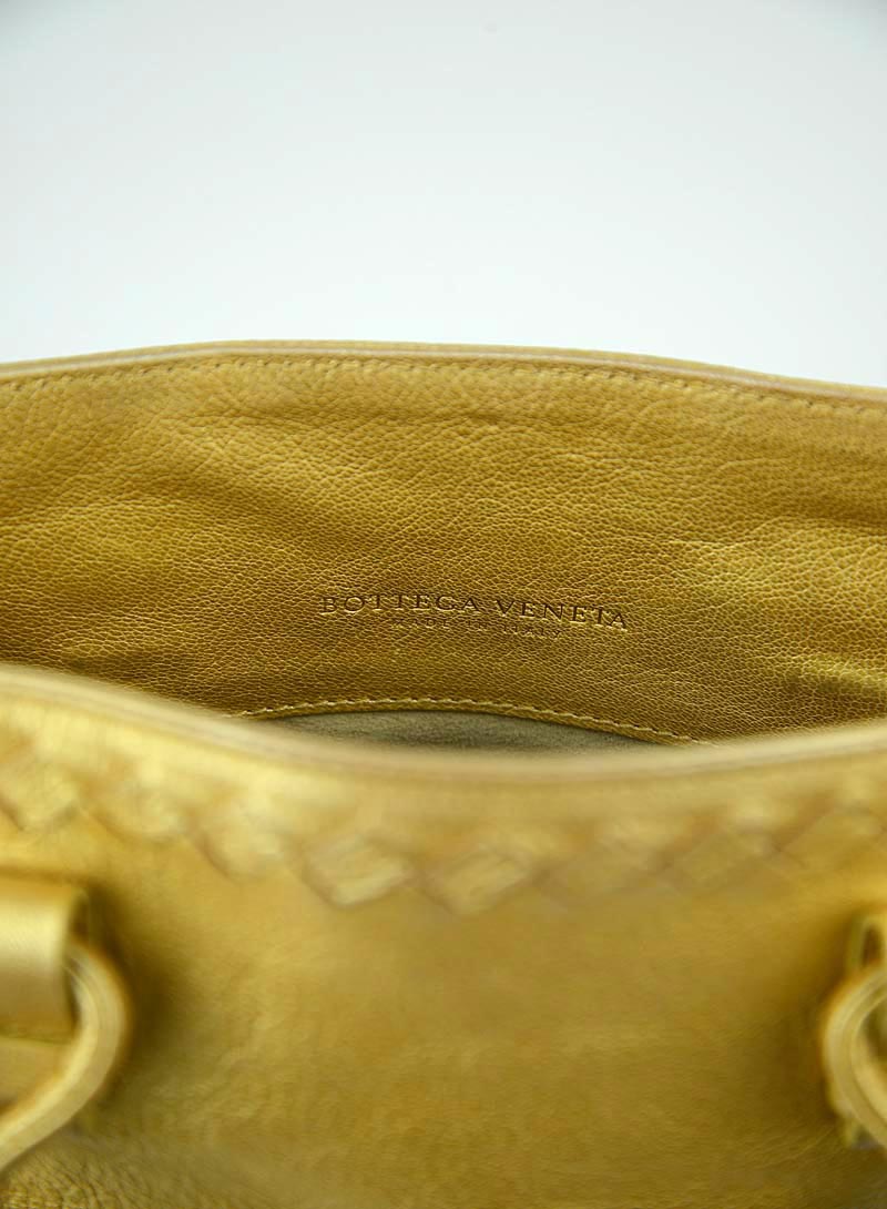 Bottega Veneta Gold Leather Handbag for Women | Luxury Designer Crossbody Bag | Perfect for Parties, Work & Everyday Use