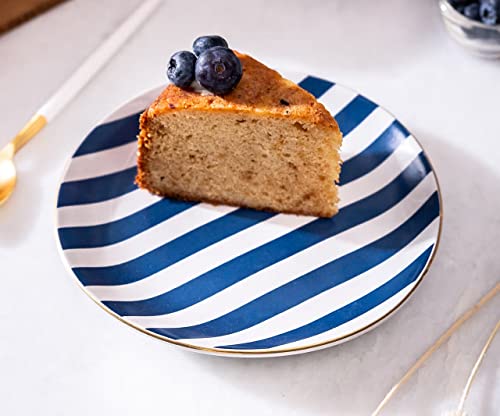 Serein 7-Inch Ceramic Dessert Plates Set of 4 - Porcelain Appetizer Serving Plates for Steak, Pizza, Snacks - Small Dinner Plates for Party, Restaurant & Home Use - Perfect for Desserts, Tapas, Charcuterie Boards & Elegant Dining