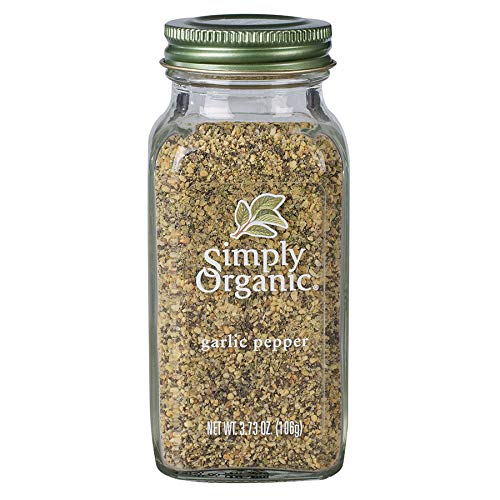 Simply Organic Garlic Pepper Seasoning - Certified Organic, 3.73 oz | All-Natural Spice Blend for Grilling, Roasting & Everyday Cooking