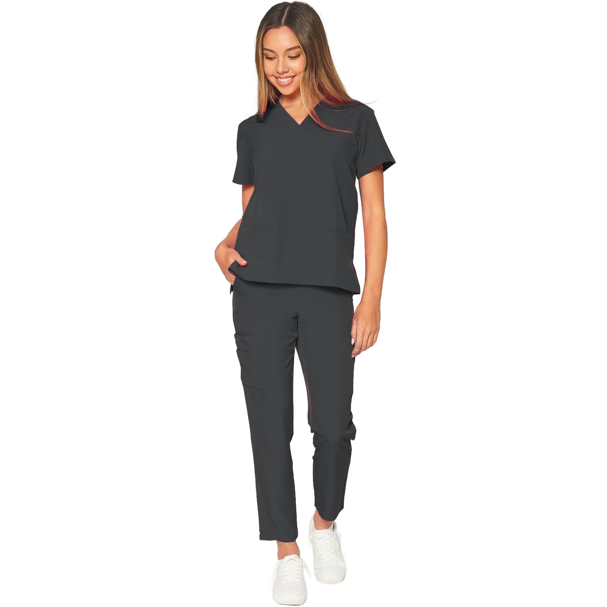 **Dagacci Unisex Medical Scrubs Set - 4-Way Stretch Top & Pants for Doctors, Nurses, Healthcare Professionals - Comfortable & Durable for Hospital, Clinic, and Medical Work**