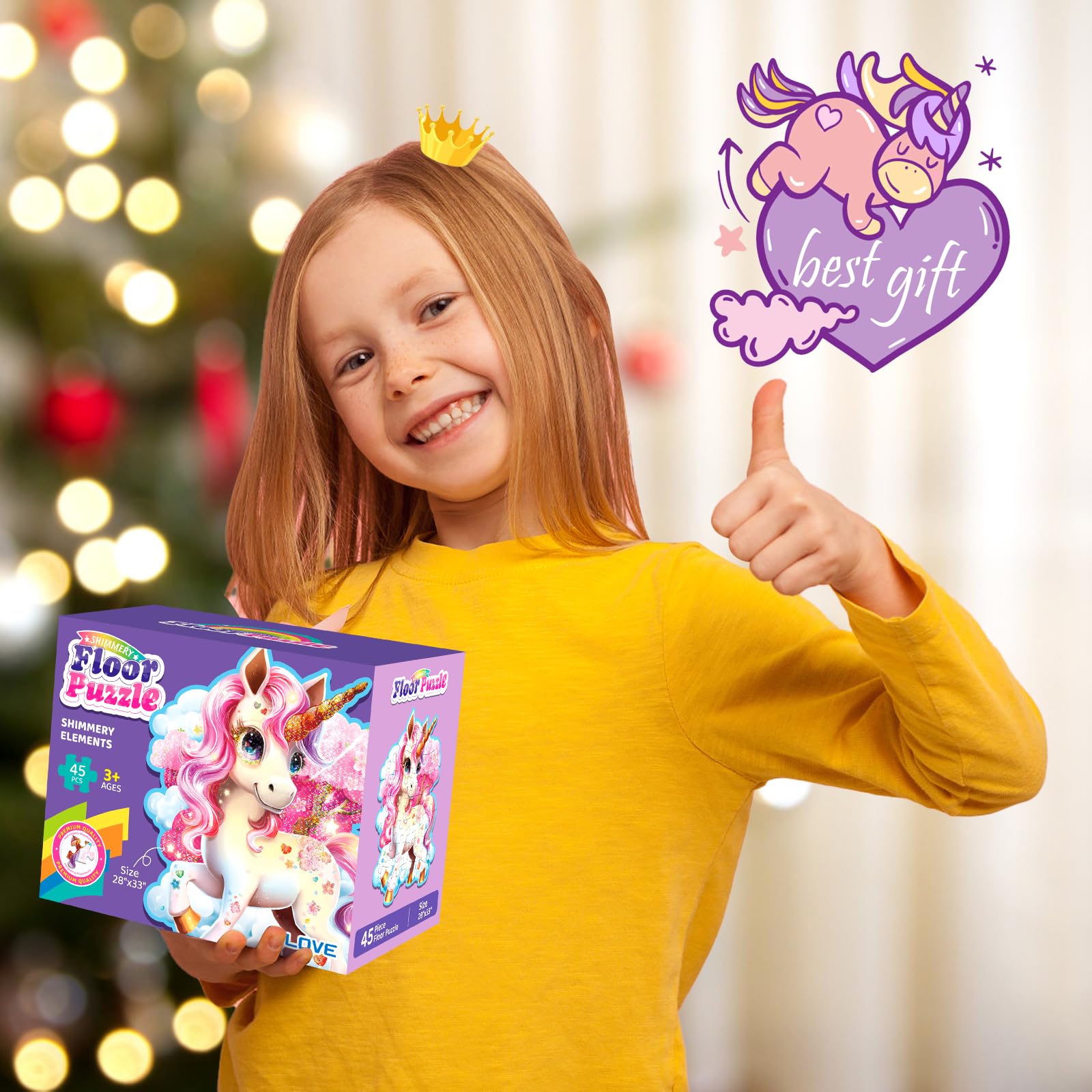 Unicorn Jigsaw Puzzle for Kids - 45-Piece Educational Toy for Ages 3-8 | Birthday Gift & Preschool Learning Activity