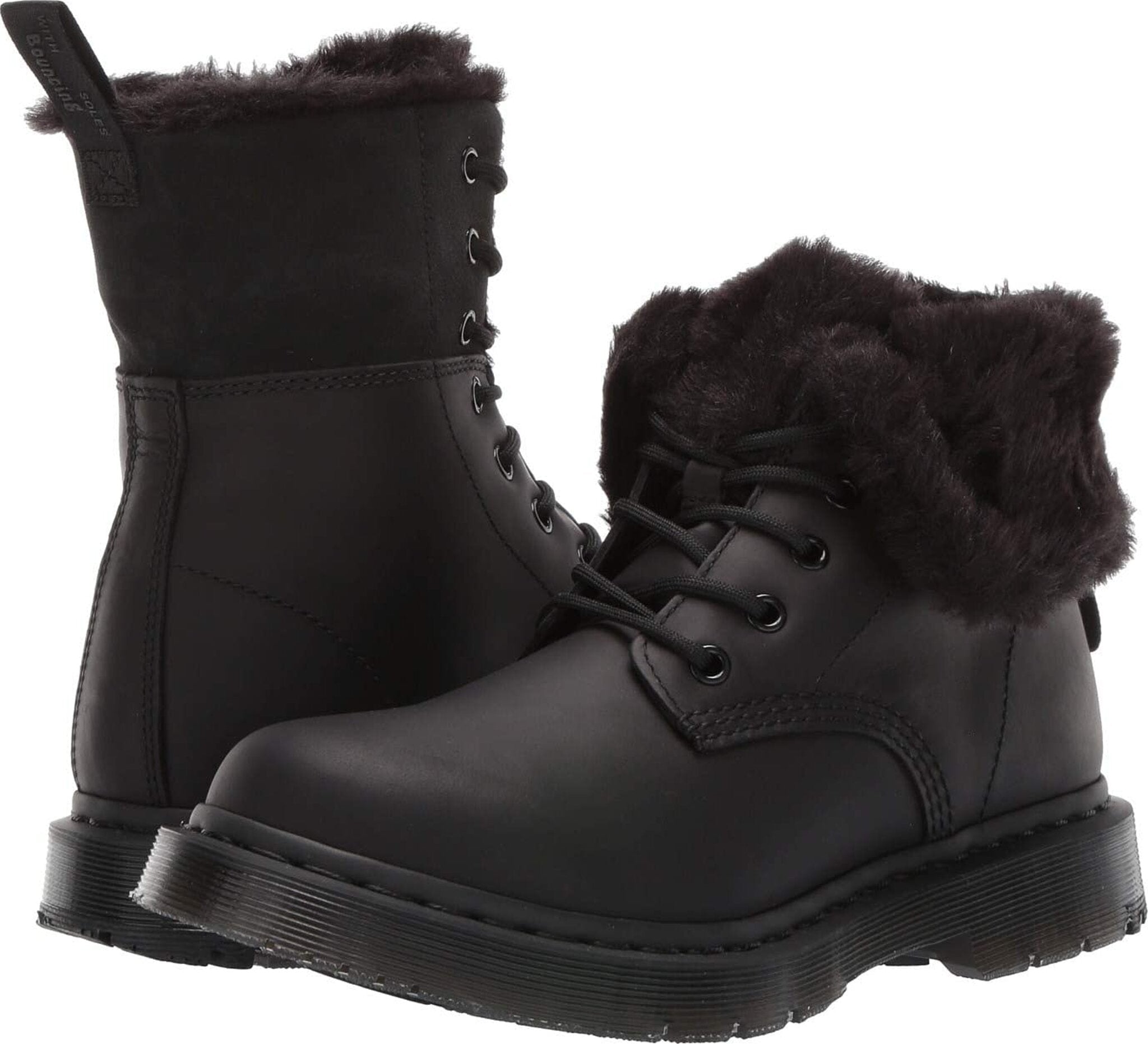 Dr. Martens 1460 Kolbert Boots for Women - Classic Black Leather Ankle Boots with Air-Cushioned Sole | Perfect for Casual Wear, Work & Outdoor Activities