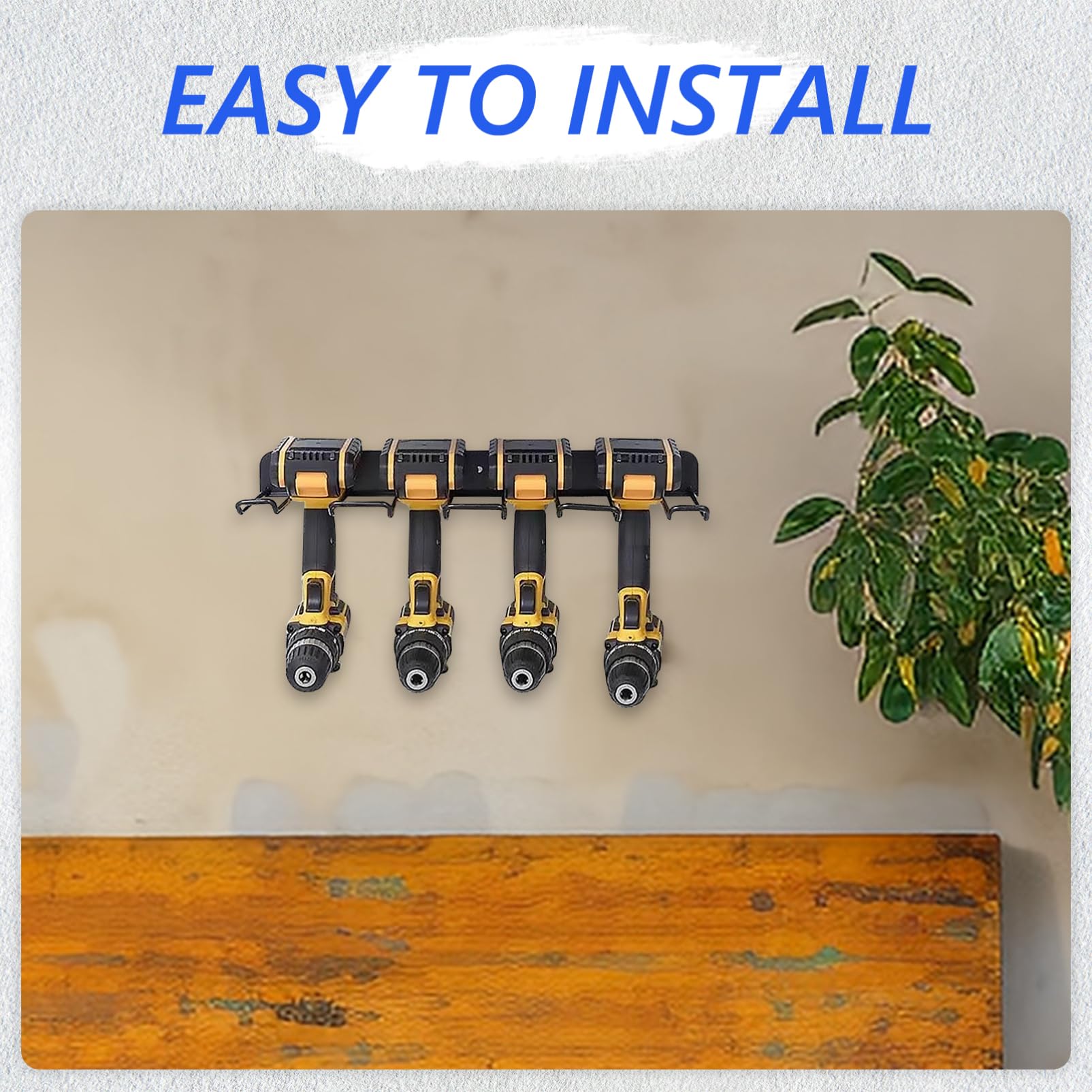 VOSAREA Heavy Duty Wall Mount Tool Organizer - Modern Power Tool Storage Rack for Garage & Workshop - Perfect for DIY Projects, Home Improvement & Professional Workspaces