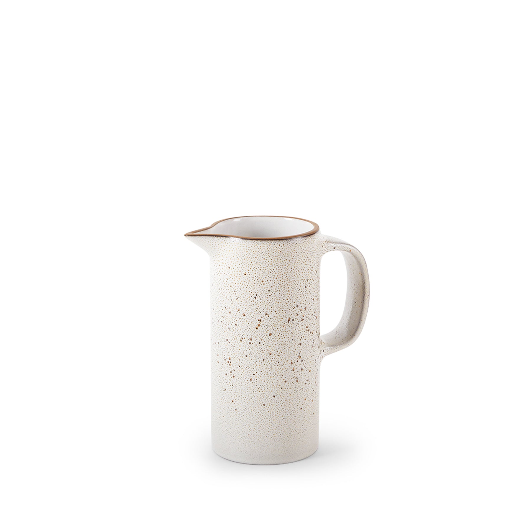 Small Pitcher in Opaque White and Matte Brown - Perfect for Serving Milk, Juice, and Water at Breakfast or Dining Table