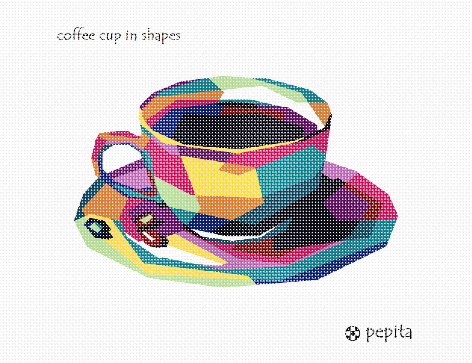 Pepita Needlepoint Kit - Coffee Cup Design Embroidery Set (10