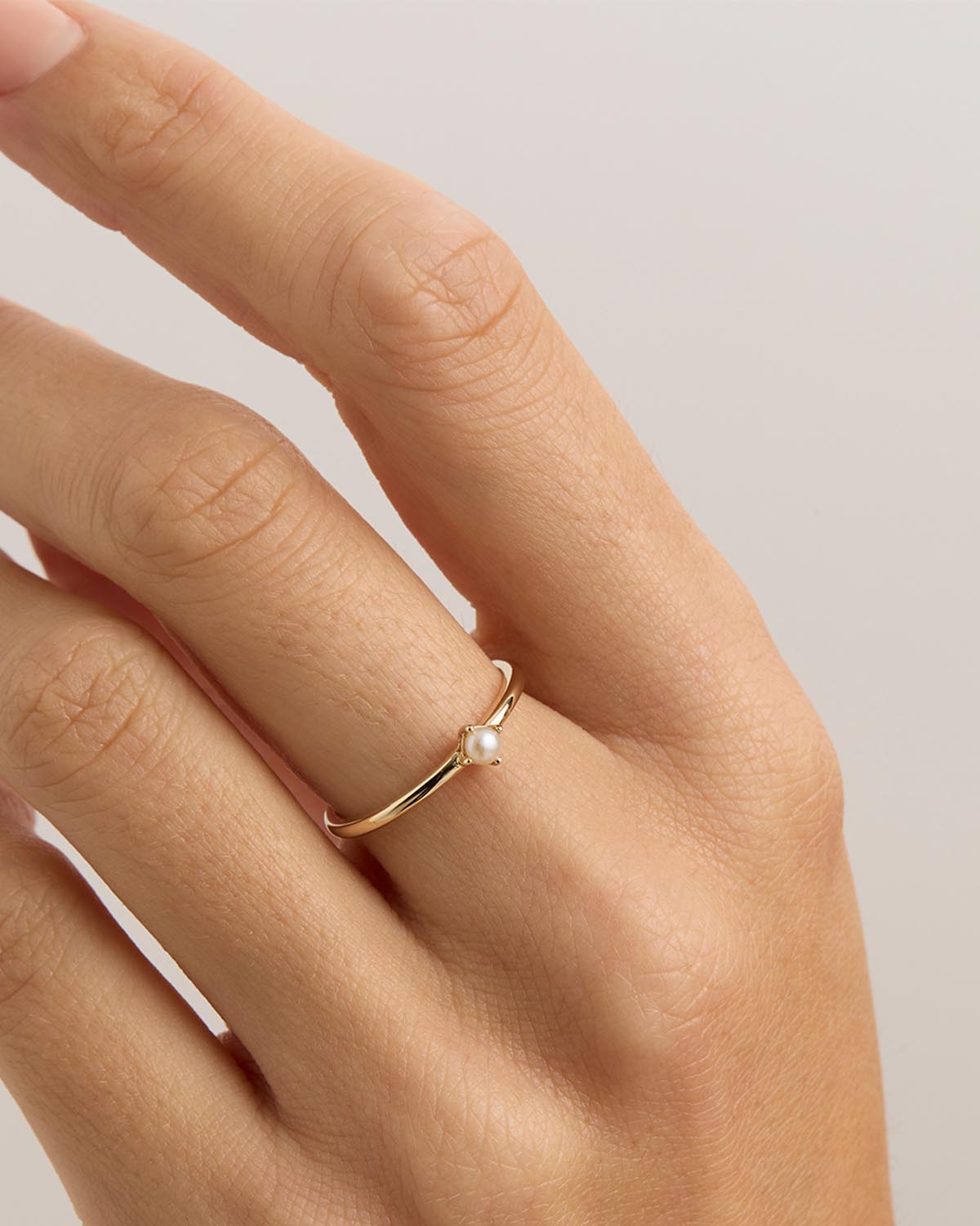14K Solid Gold Serene Pearl Ring - Elegant Dainty Jewelry for Women, Perfect for Weddings, Anniversaries & Special Occasions