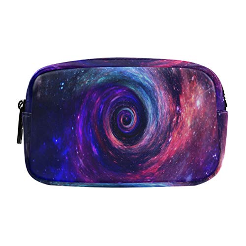 ALAZA Beauty Of Deep Space Cosmetic Bag - Leather Pencil Case, Waterproof Travel Makeup Pouch with Zipper for Women | Perfect for Travel, Gym, School & Daily Essentials Organization