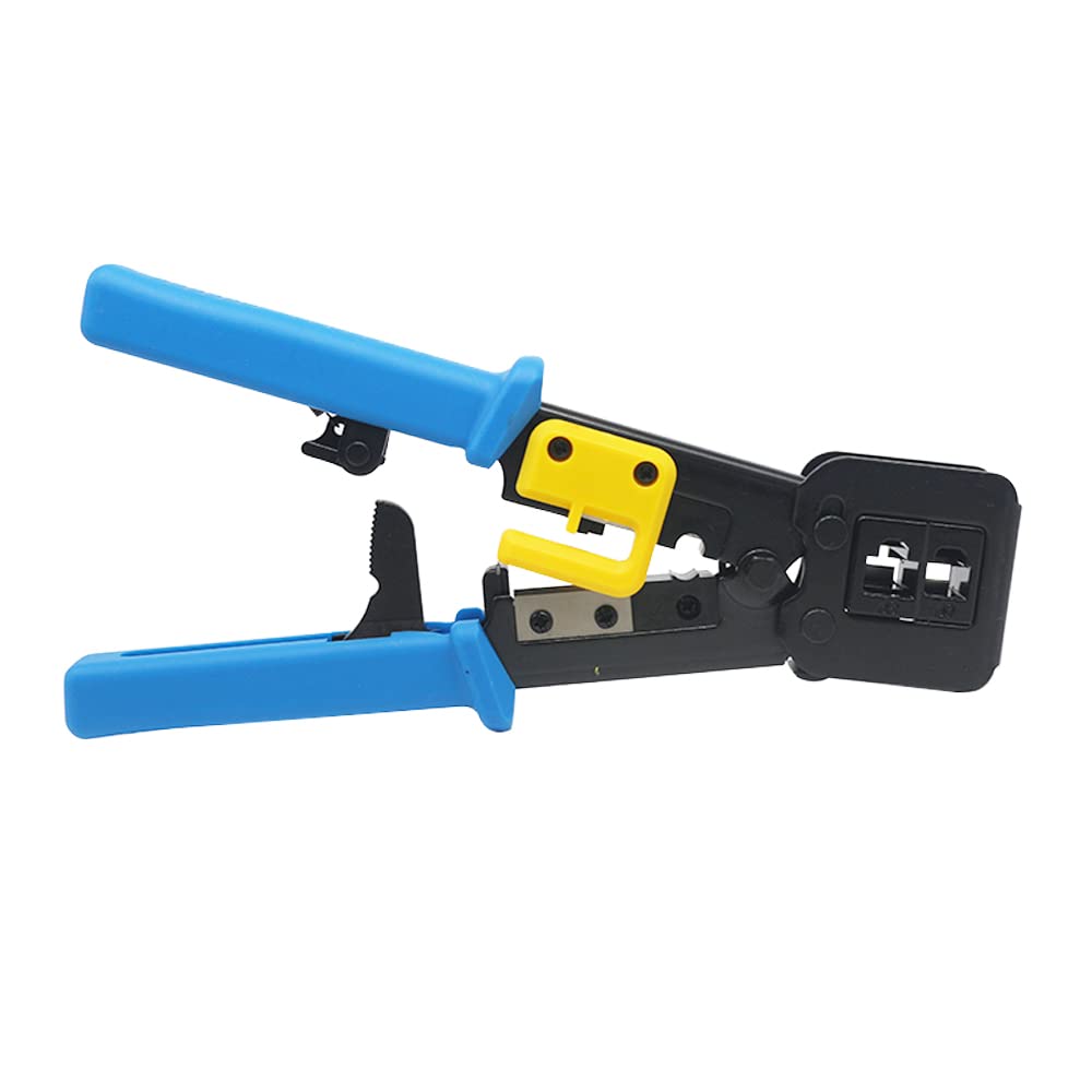 Premium RJ45 Crimp Tool Kit - Ethernet Cable Connector Crimper, Cutter & Wire Stripper All-in-One with 50 Pack CAT6 RJ45 Connectors for Network Installation & Repair | Home Office & Data Center Use